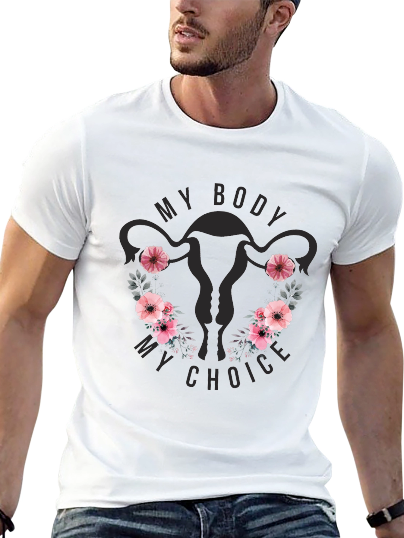 My Body My Choice Uterus Floral T-Shirt