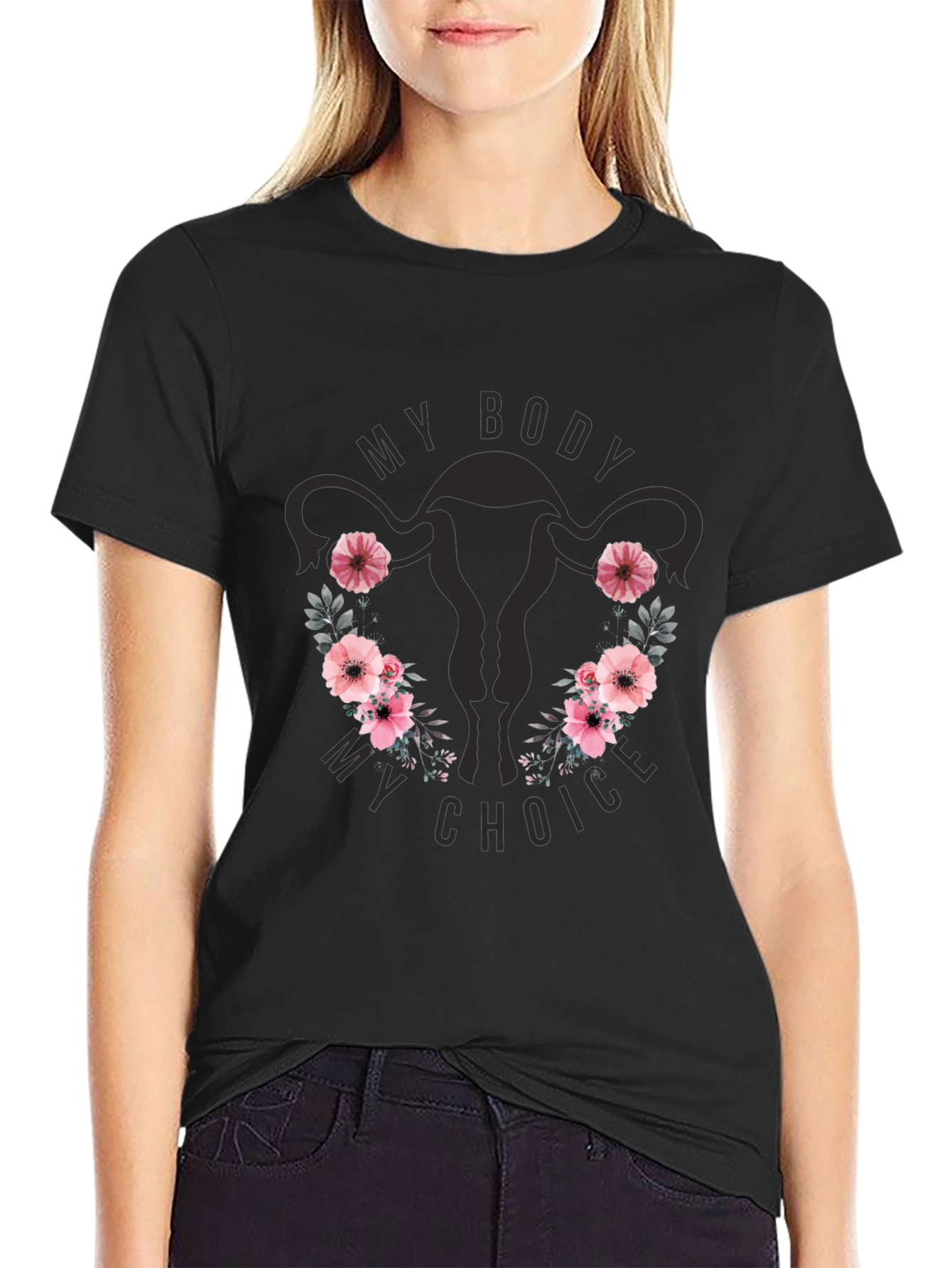 My Body My Choice Uterus Floral T-Shirt