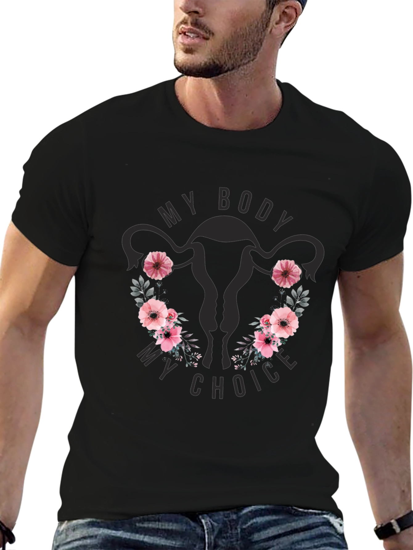 My Body My Choice Uterus Floral T-Shirt