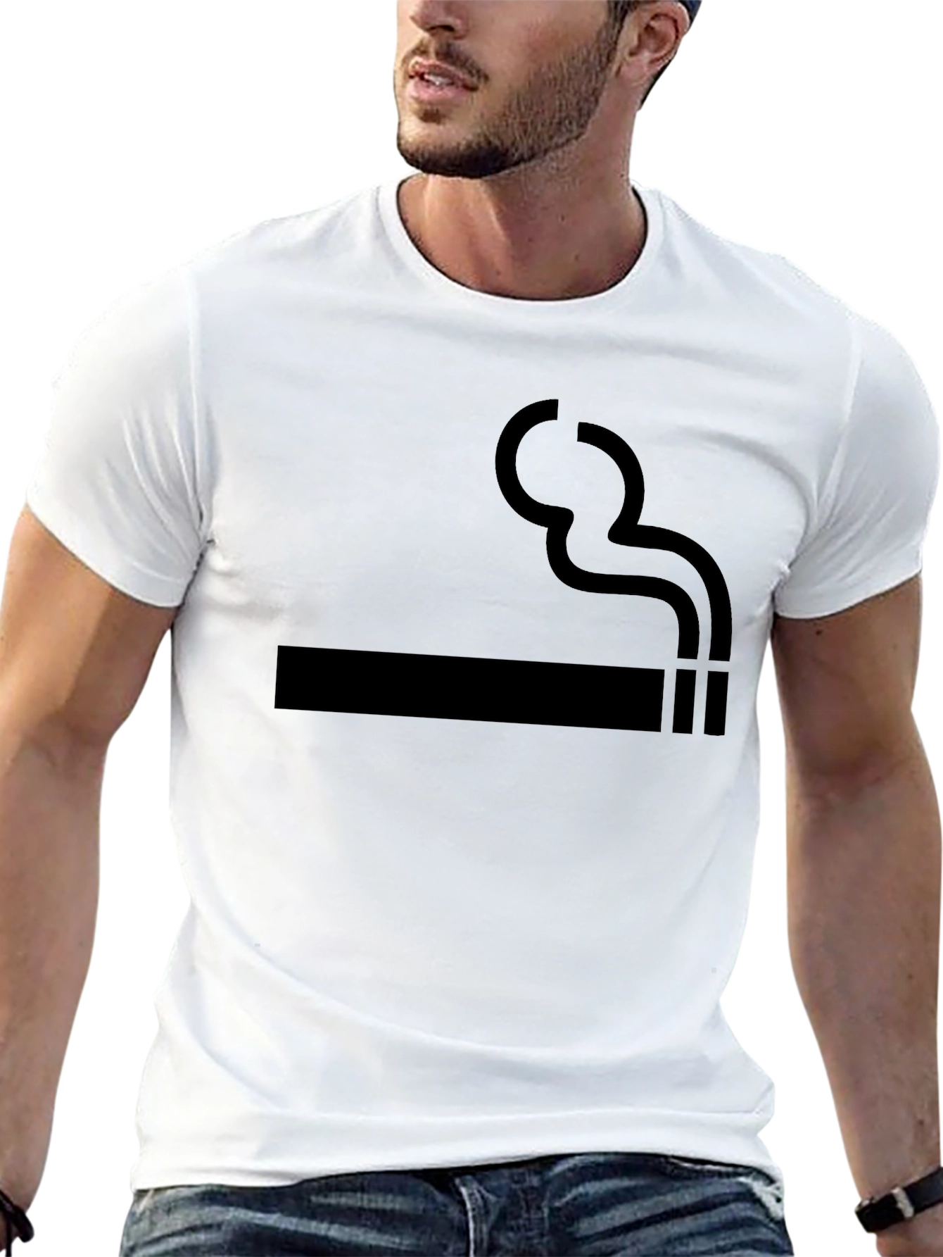 Smoking Black Graphic Tee - Cool Design