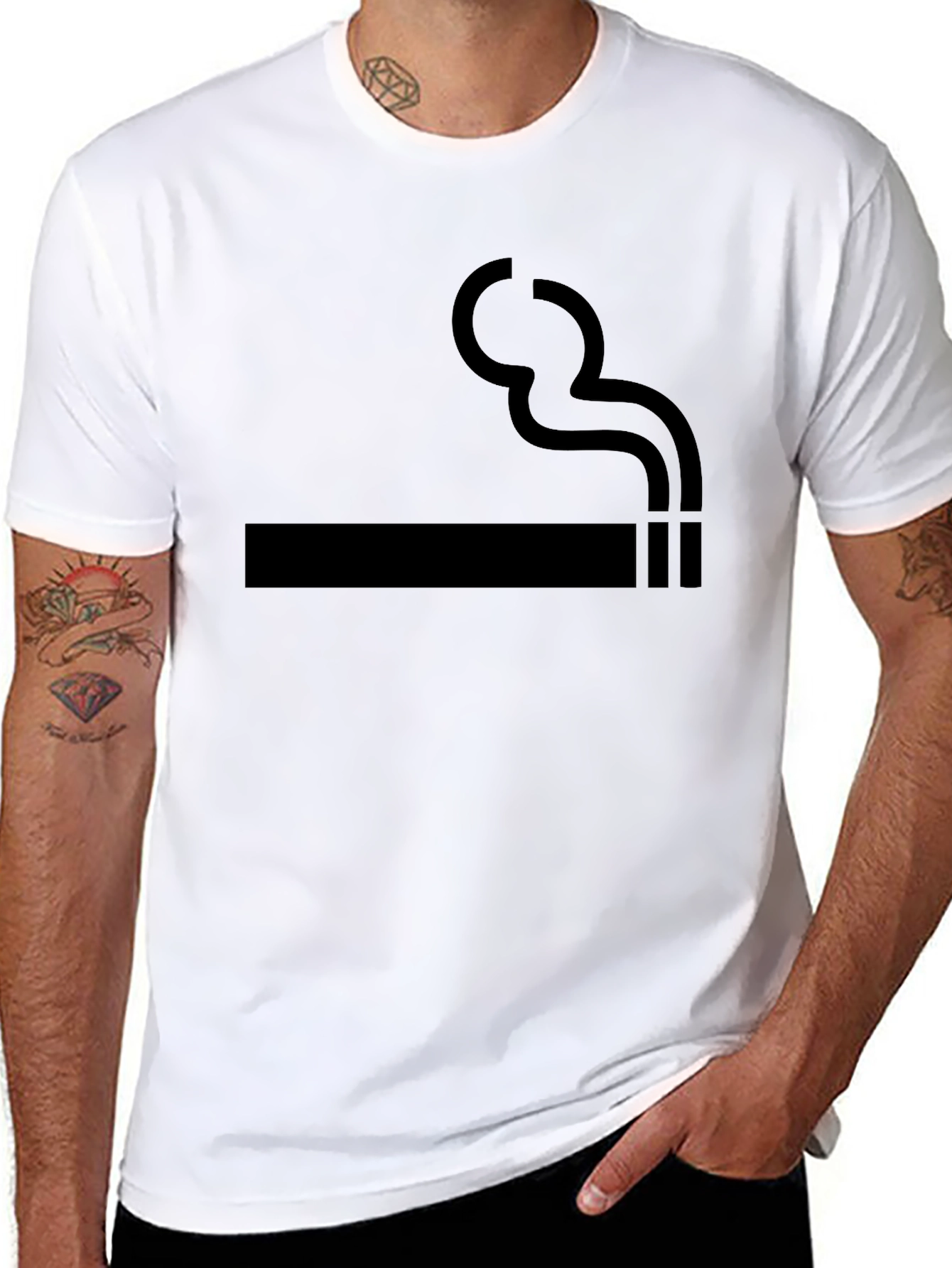 Smoking Black Graphic Tee - Cool Design