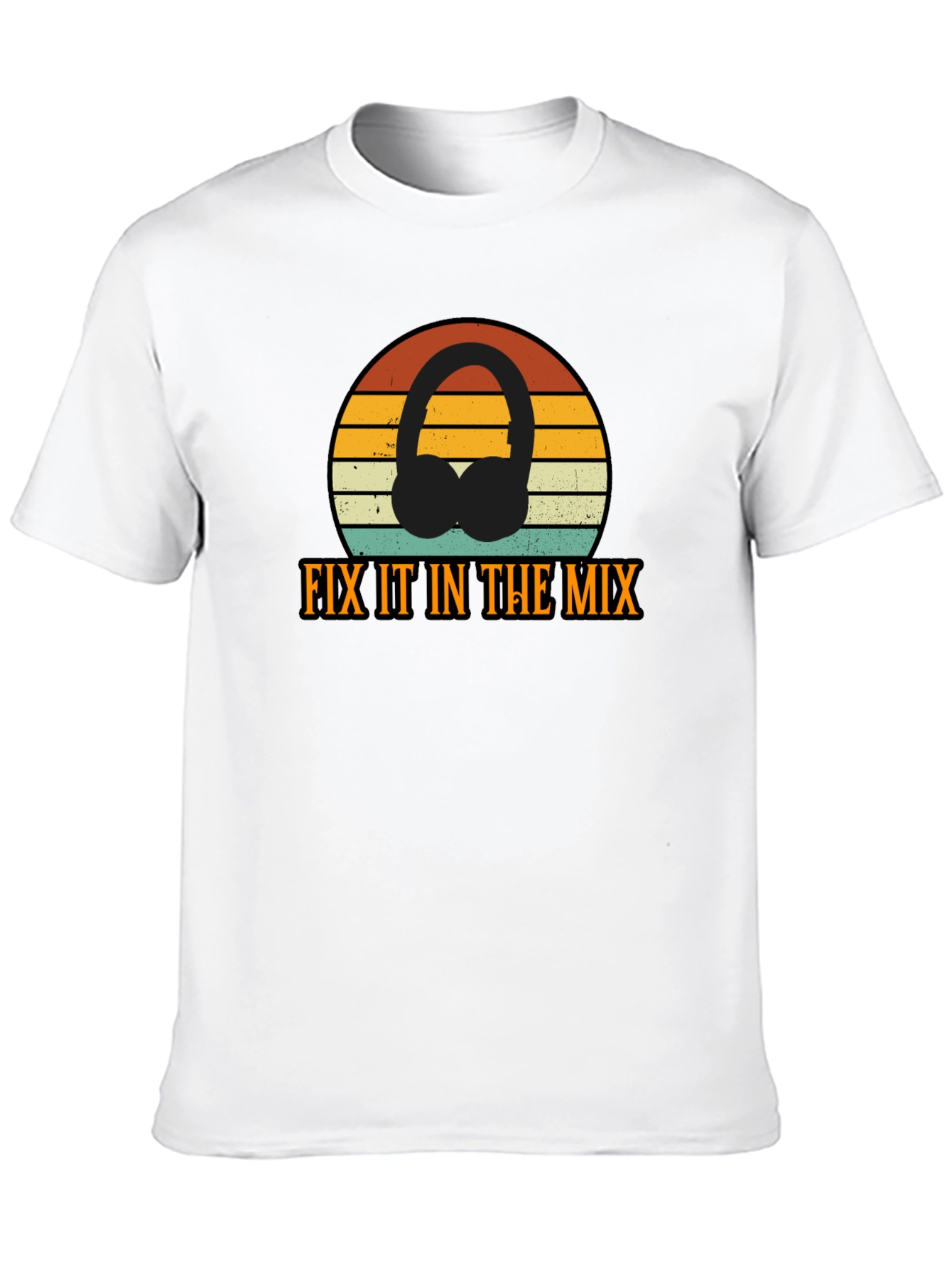 Fix It In The Mix Retro DJ Headphones T-Shirt