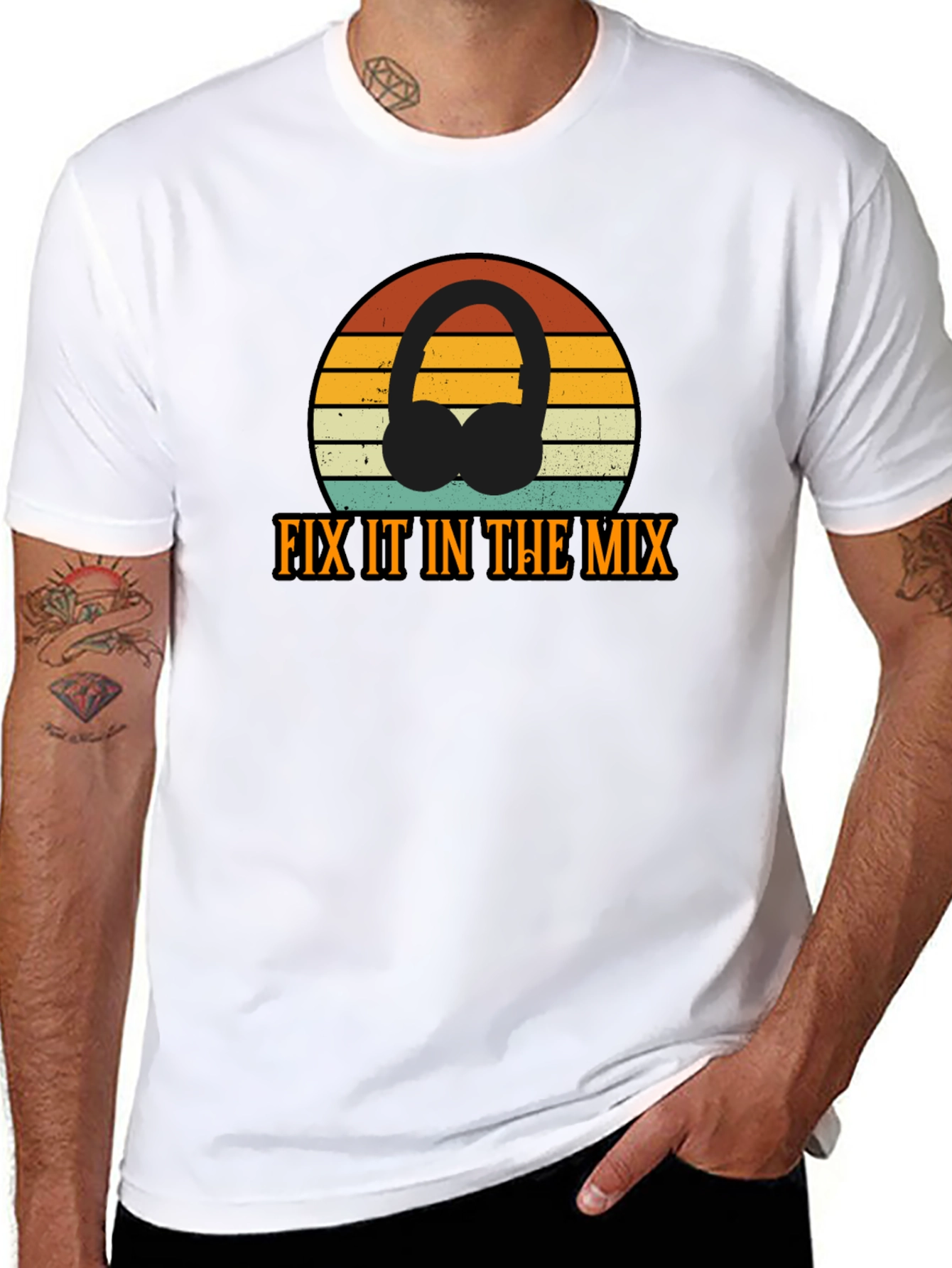 Fix It In The Mix Retro DJ Headphones T-Shirt