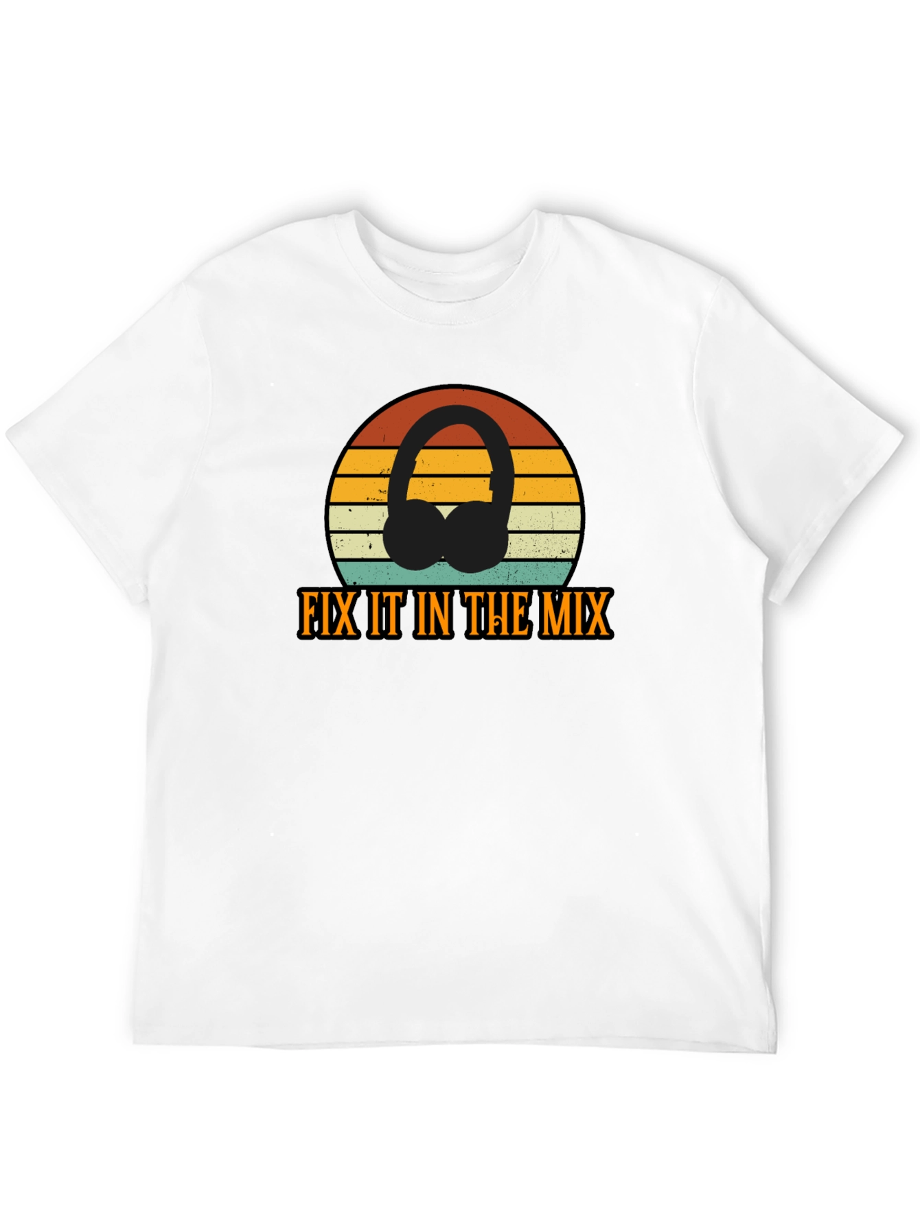 Fix It In The Mix Retro DJ Headphones T-Shirt
