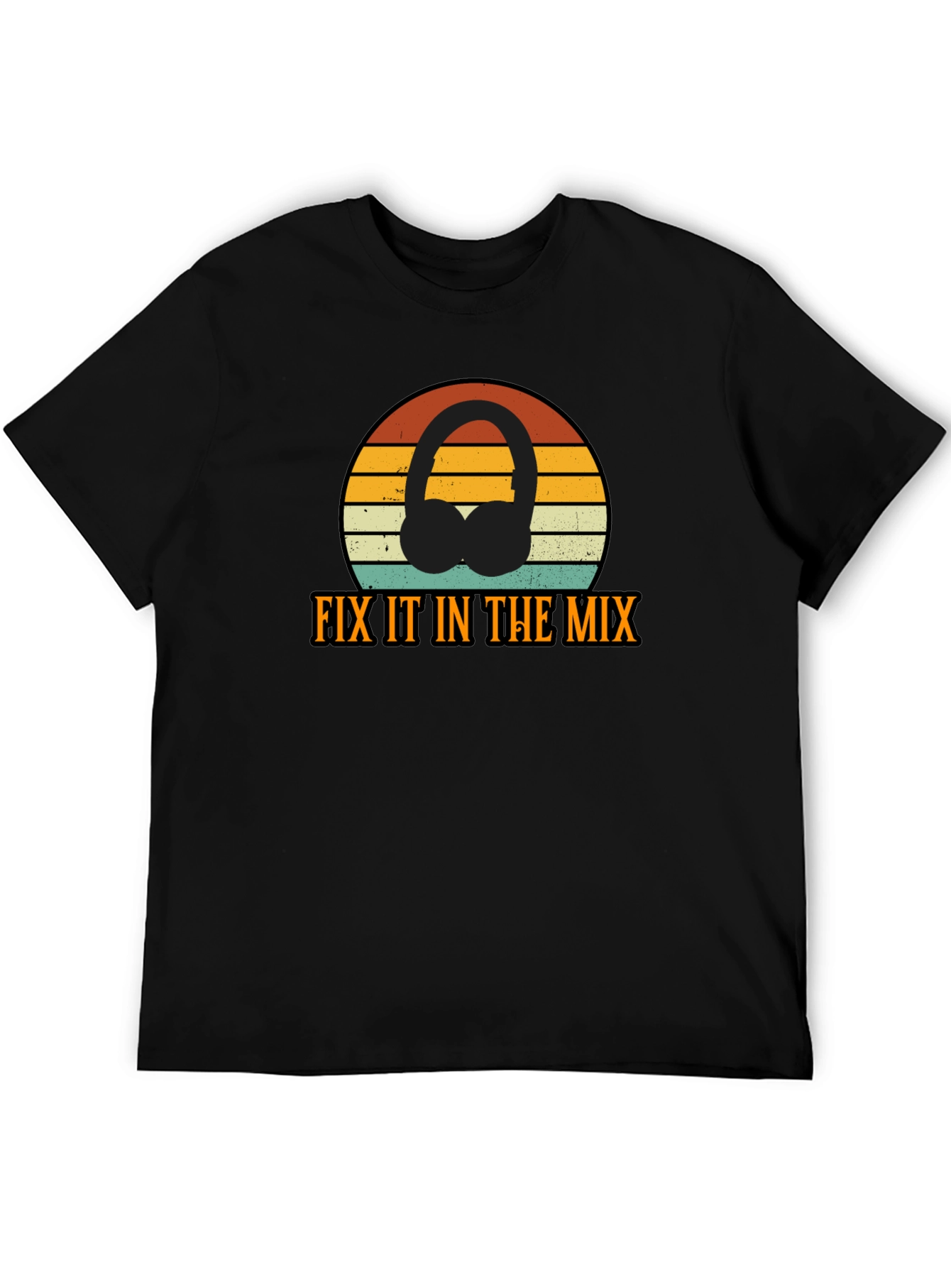 Fix It In The Mix Retro DJ Headphones T-Shirt