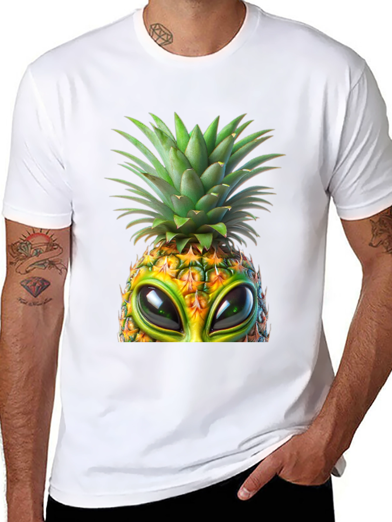 Alien Pineapple Graphic T-Shirt