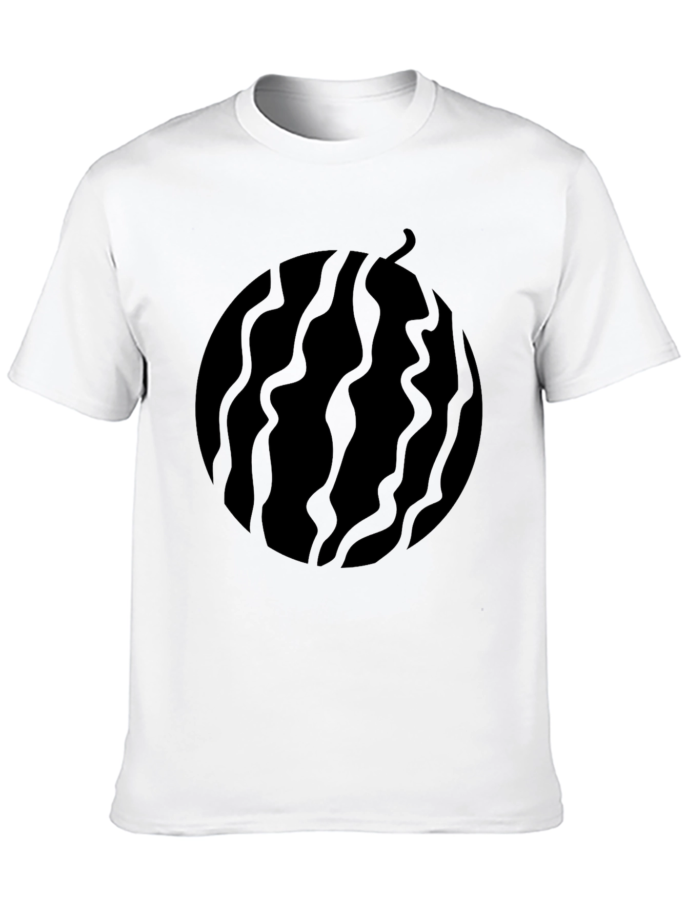 Black Graphic Tee - Abstract Fruit Design