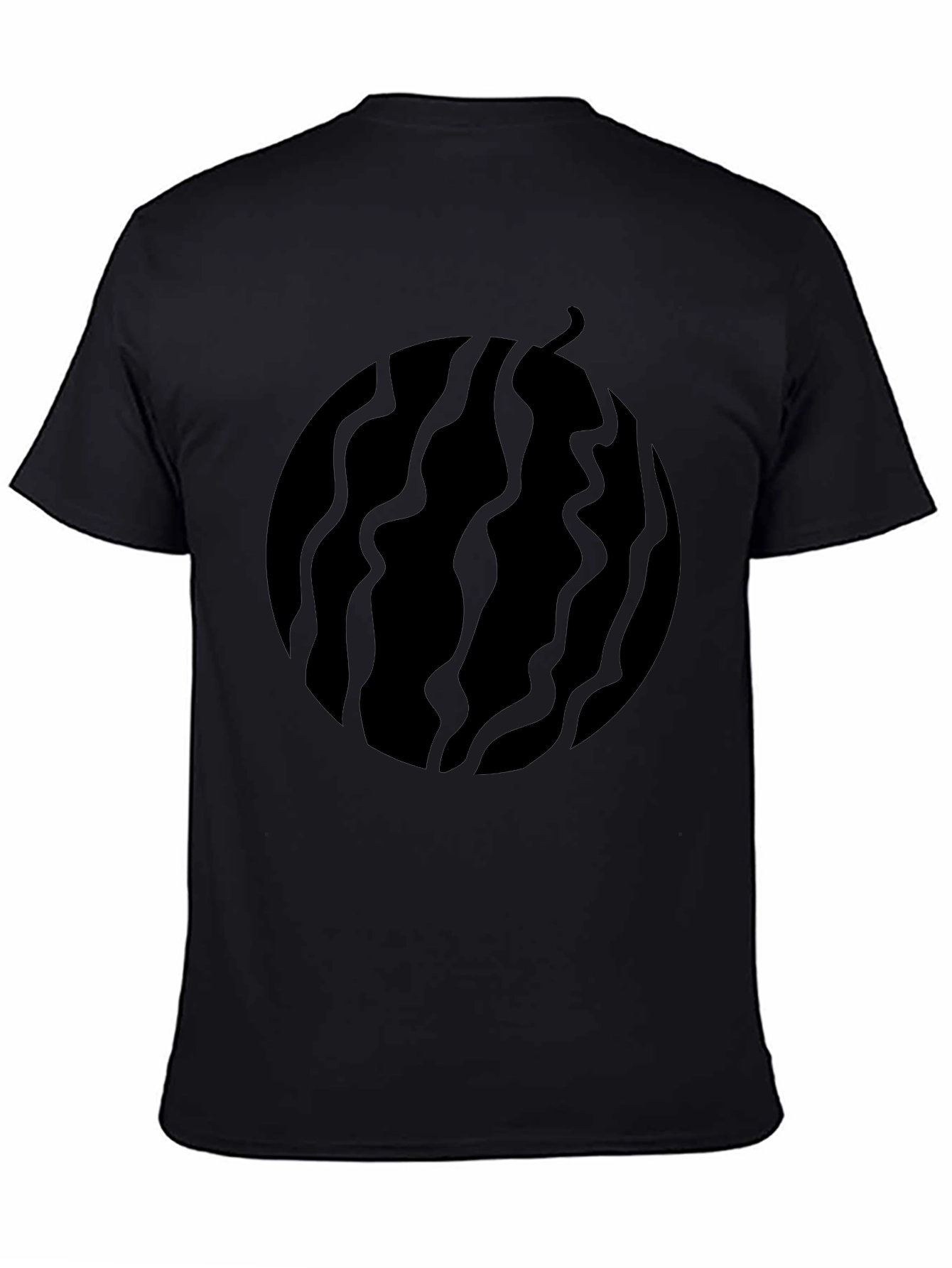 Black Graphic Tee - Abstract Fruit Design