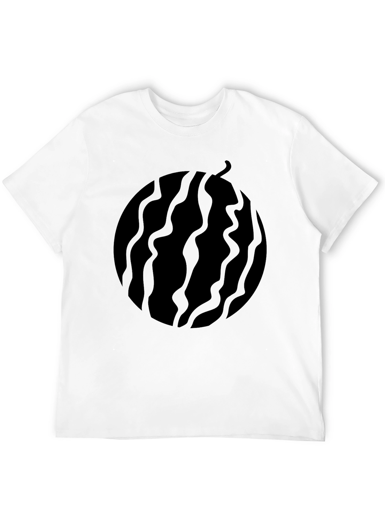 Black Graphic Tee - Abstract Fruit Design