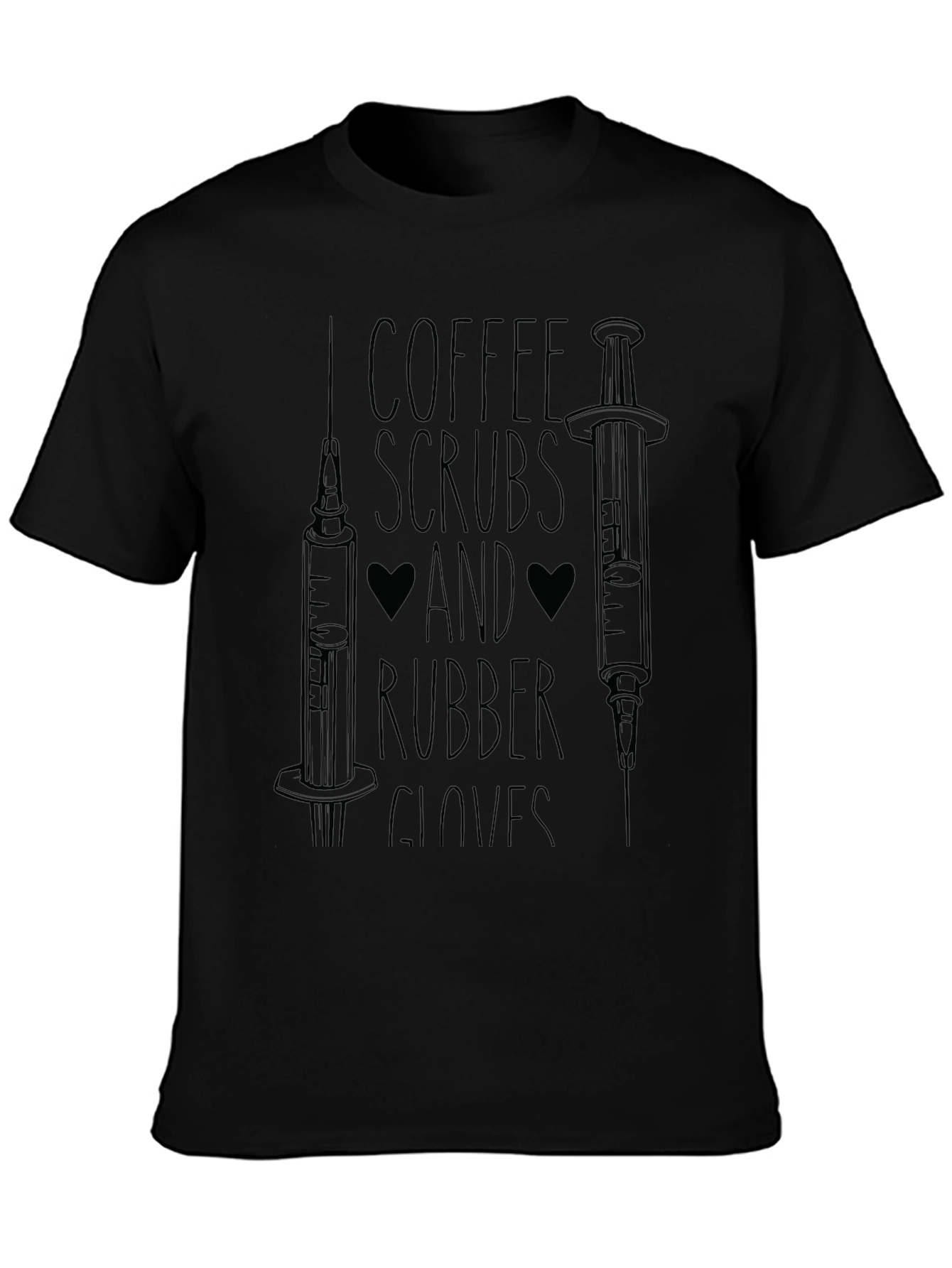 Coffee Scrubs Rubber Gloves Black Graphic Tee