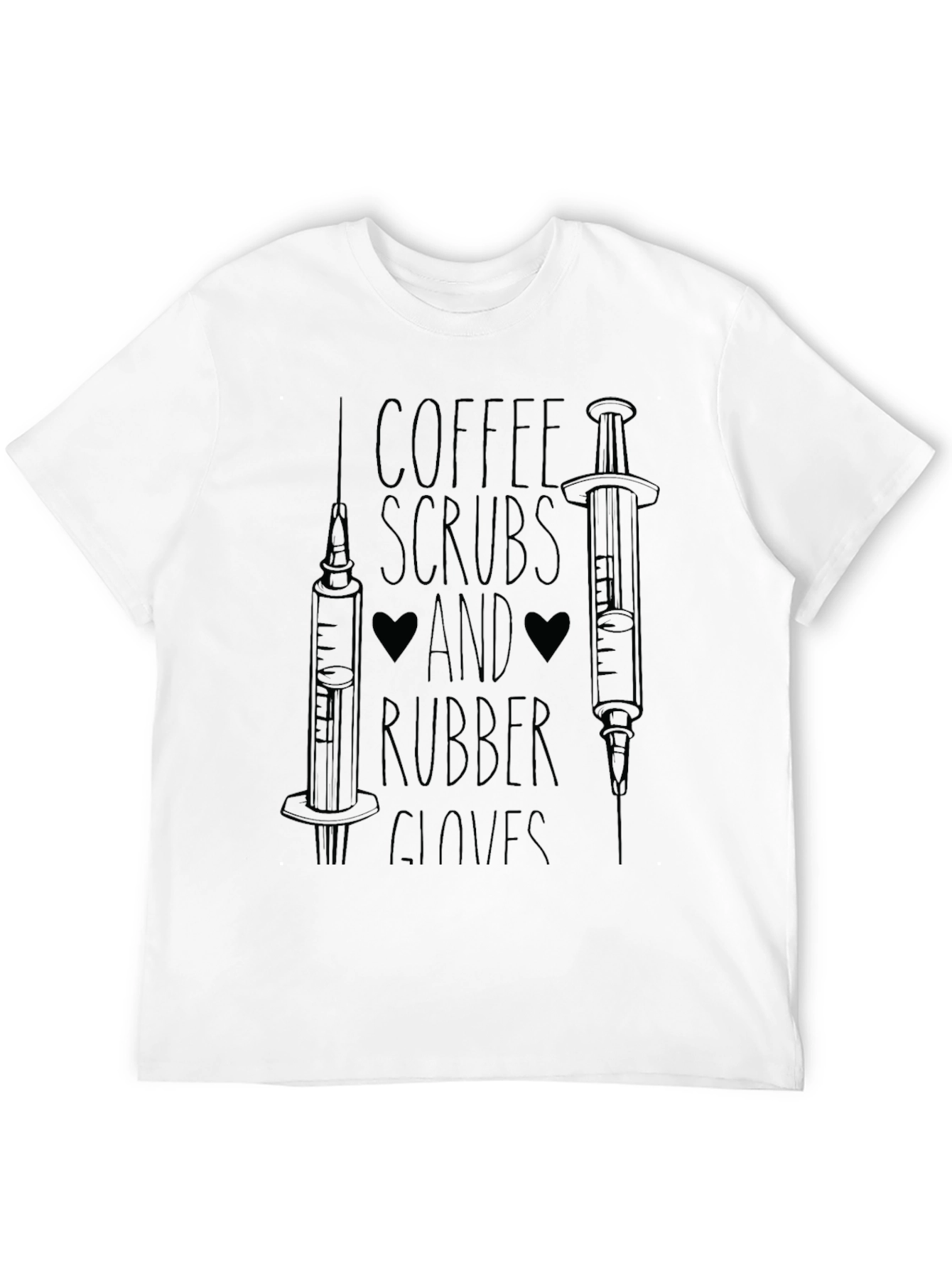 Coffee Scrubs Rubber Gloves Black Graphic Tee