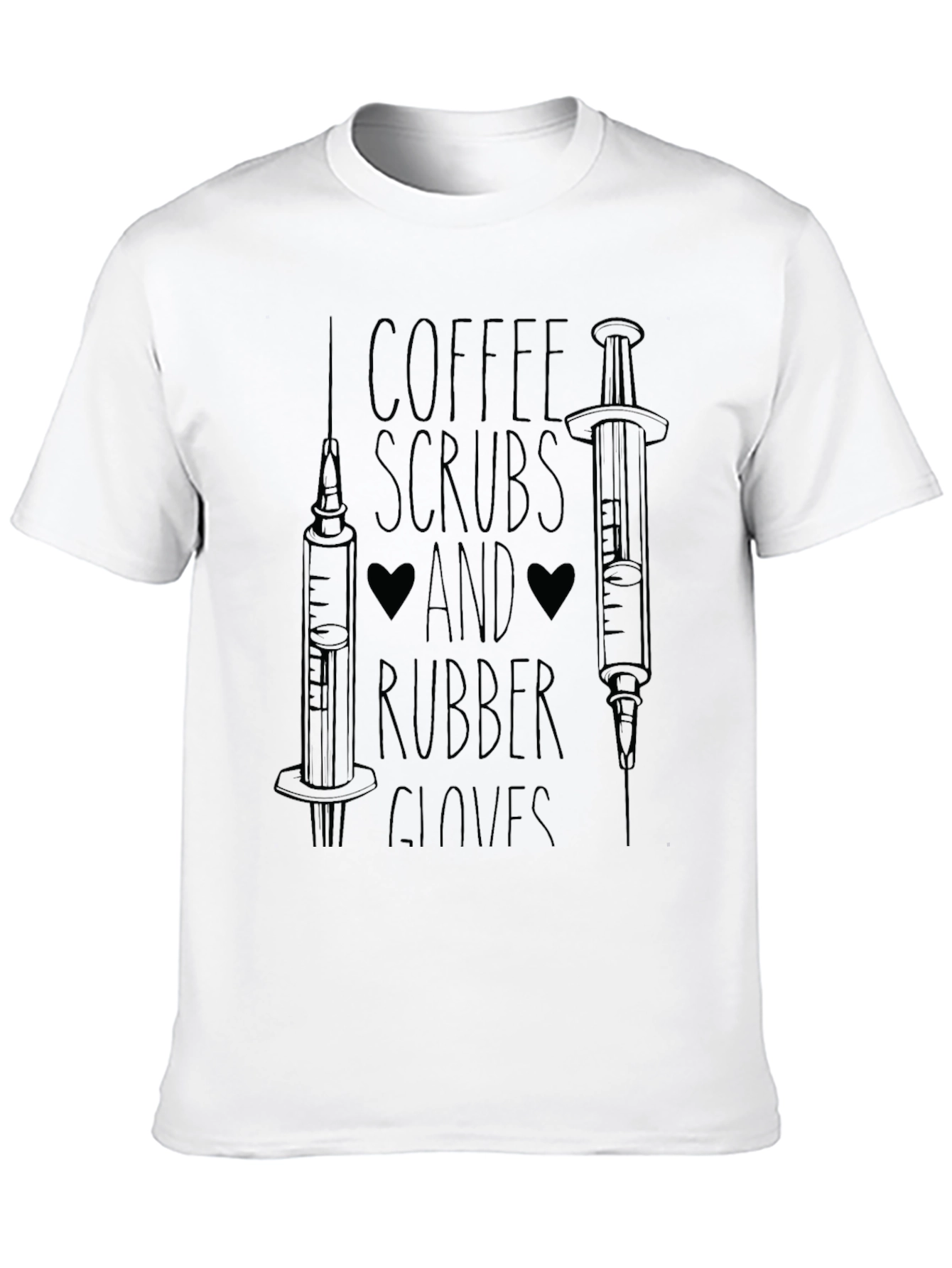 Coffee Scrubs Rubber Gloves Black Graphic Tee