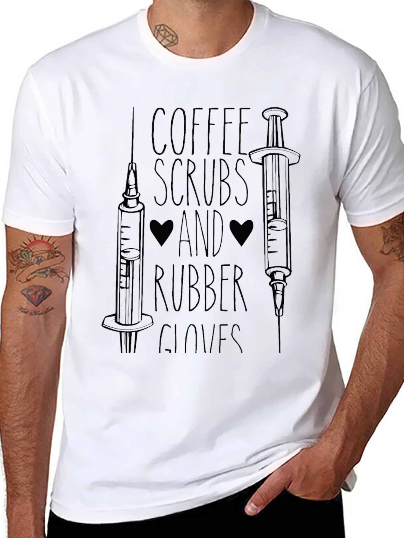 Coffee Scrubs Rubber Gloves Black Graphic Tee