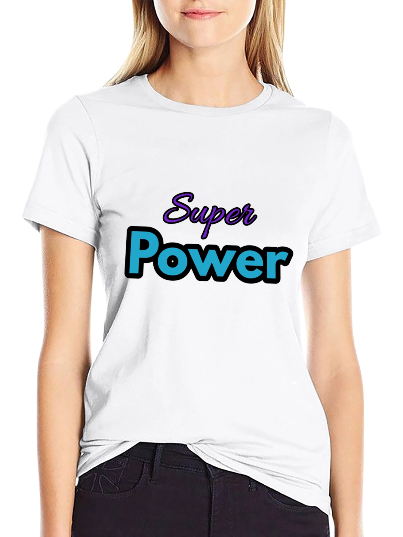 Super Power Graphic T-Shirt - Black