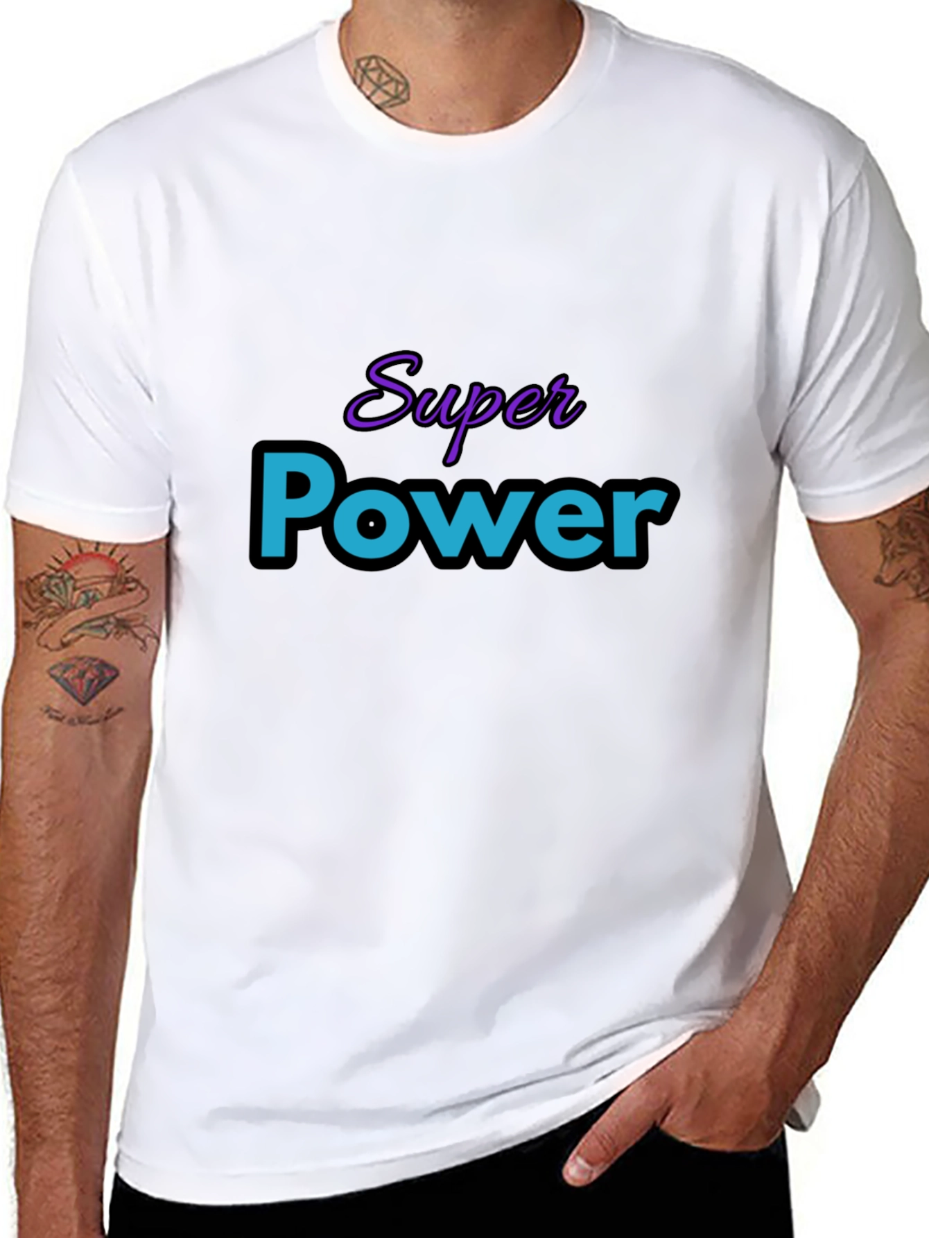 Super Power Graphic T-Shirt - Black