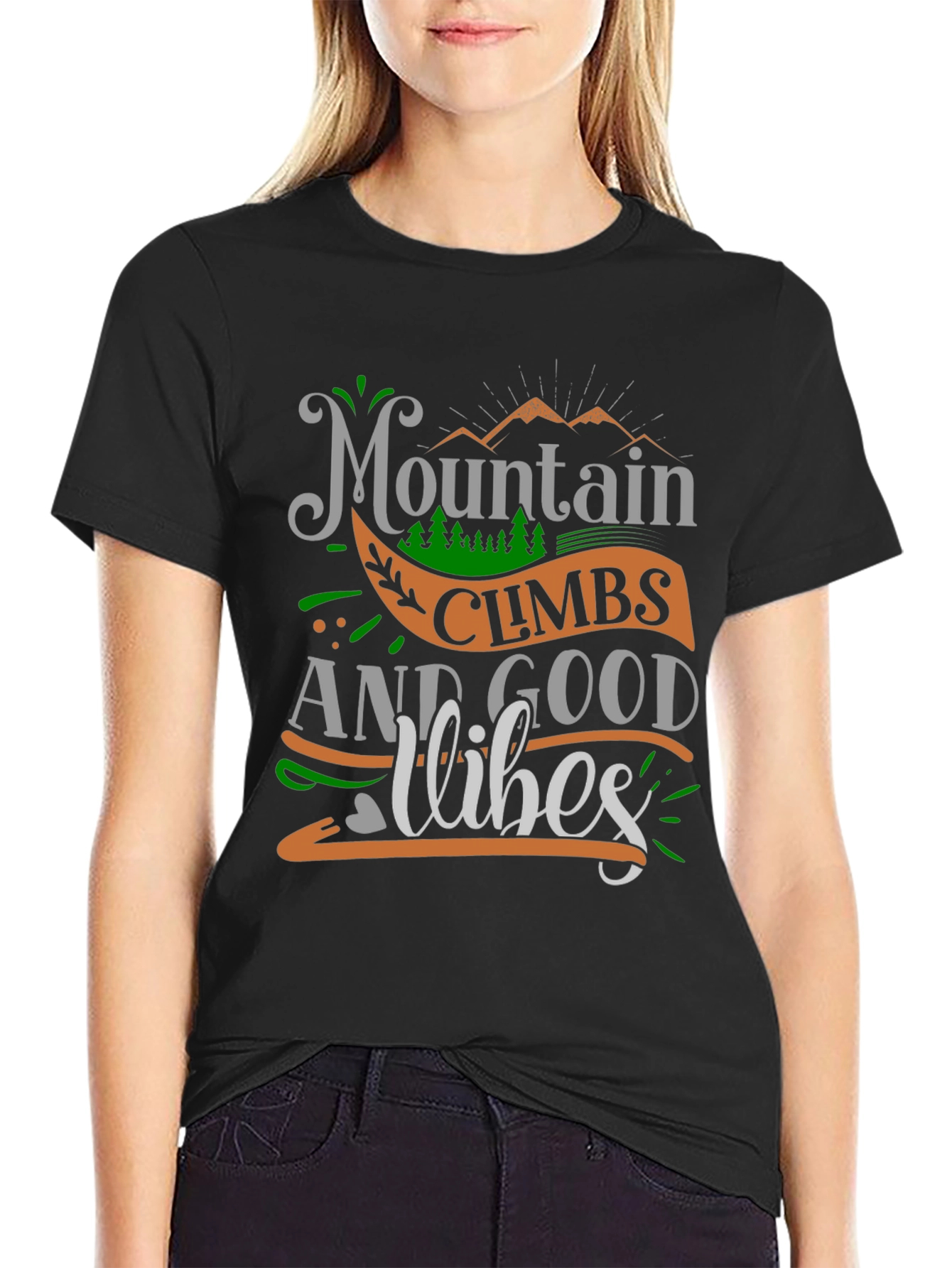 Mountain Climbs & Good Vibes Graphic T-Shirt