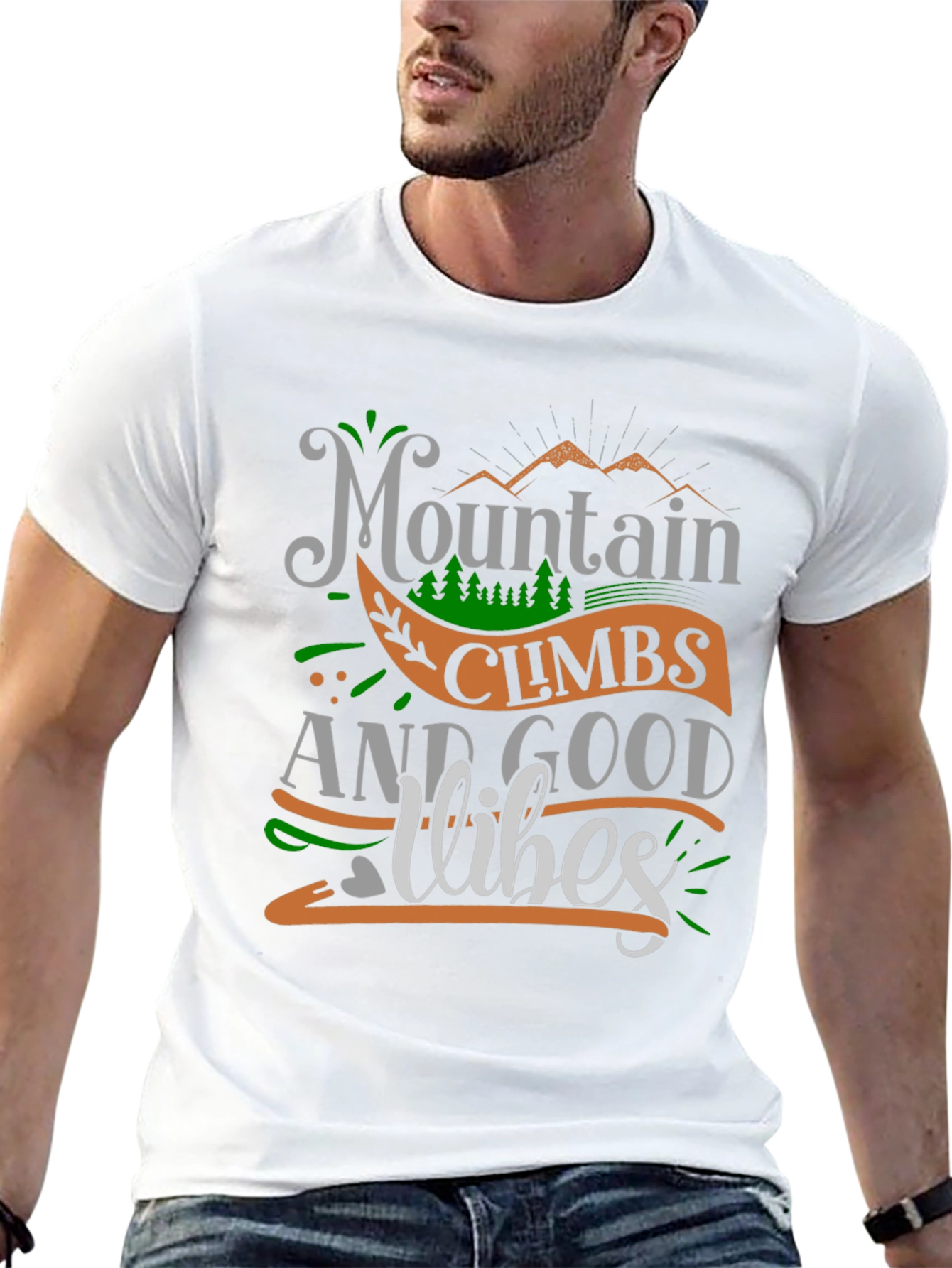 Mountain Climbs & Good Vibes Graphic T-Shirt