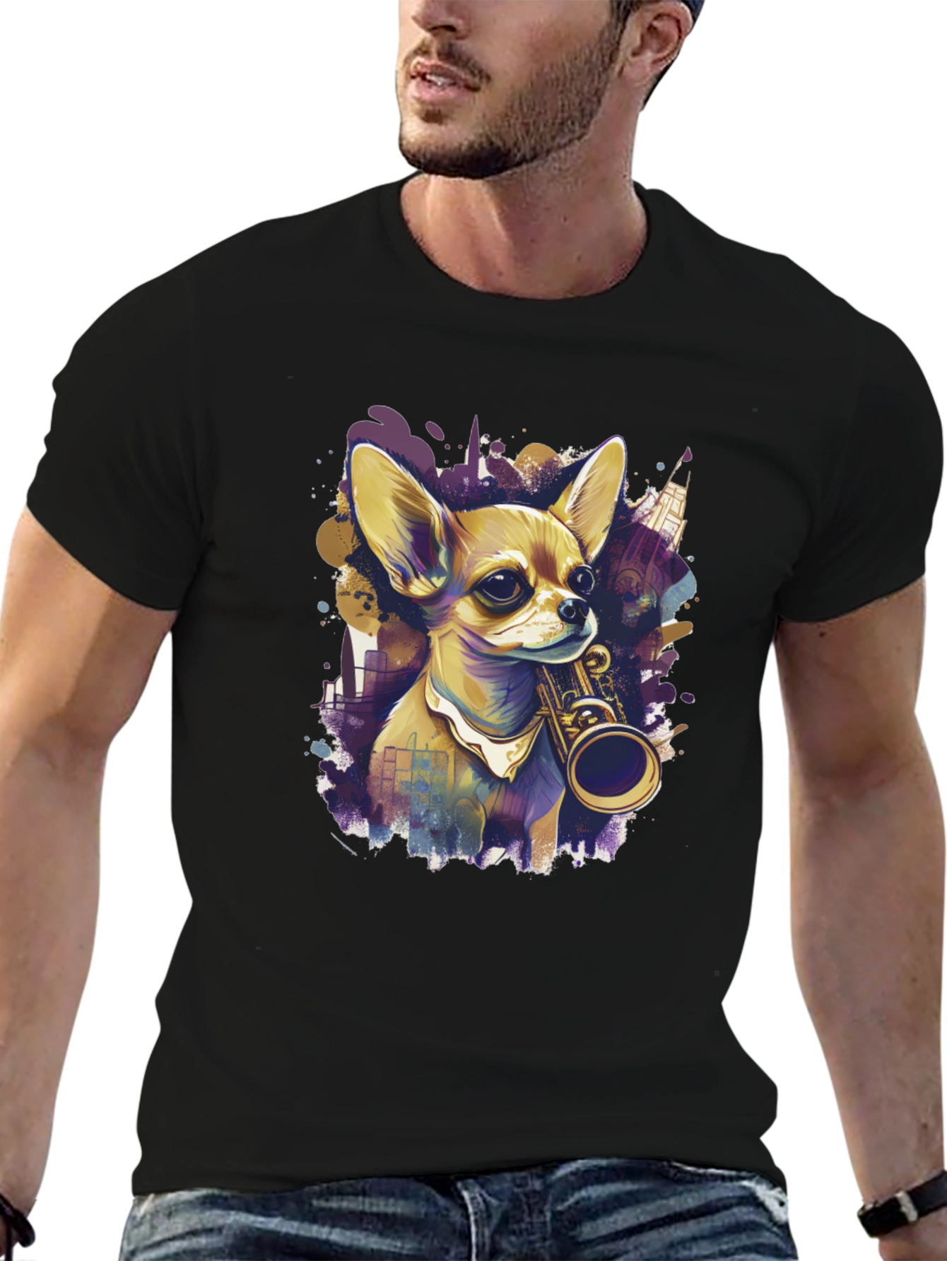Dog with Saxophone T-Shirt