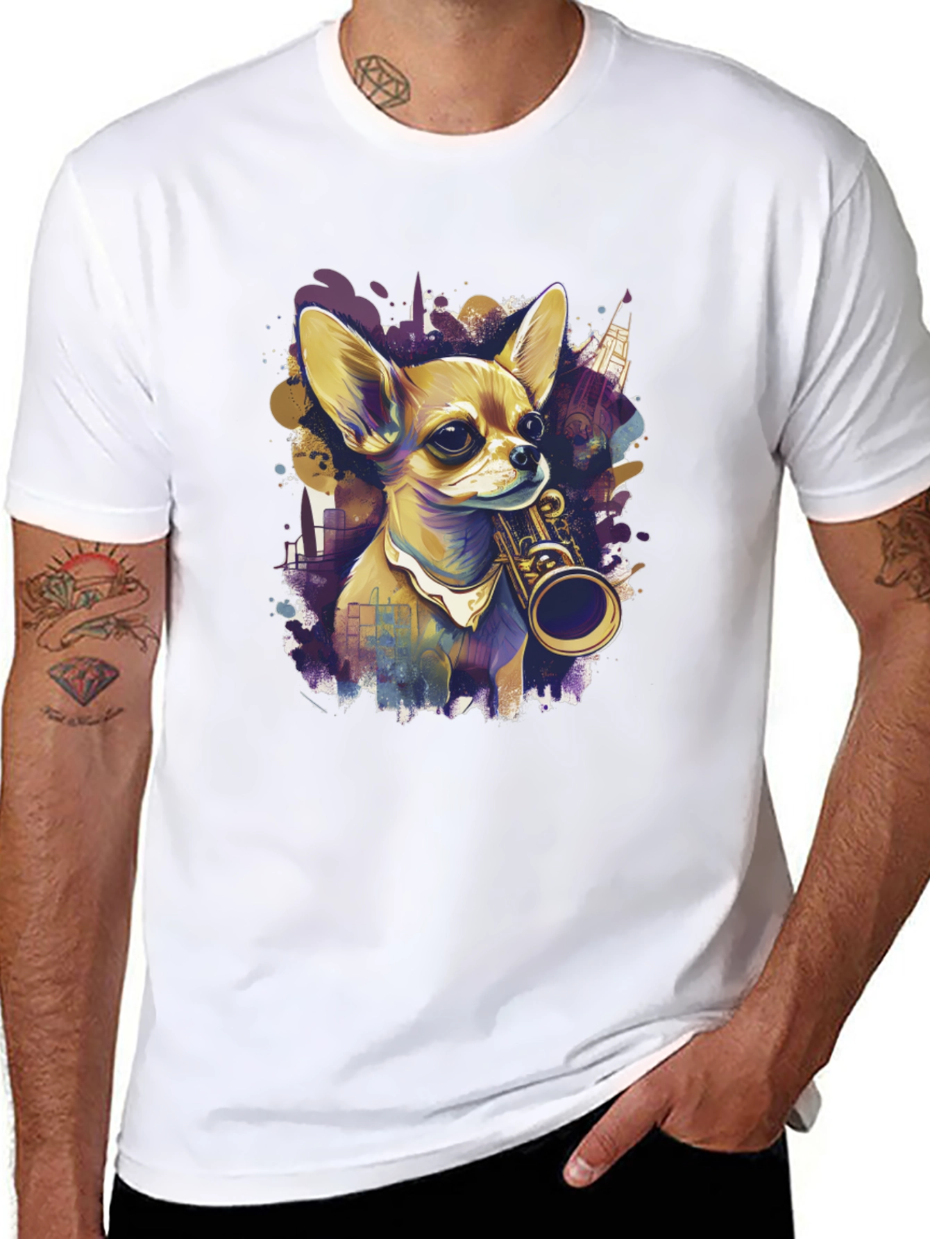 Dog with Saxophone T-Shirt