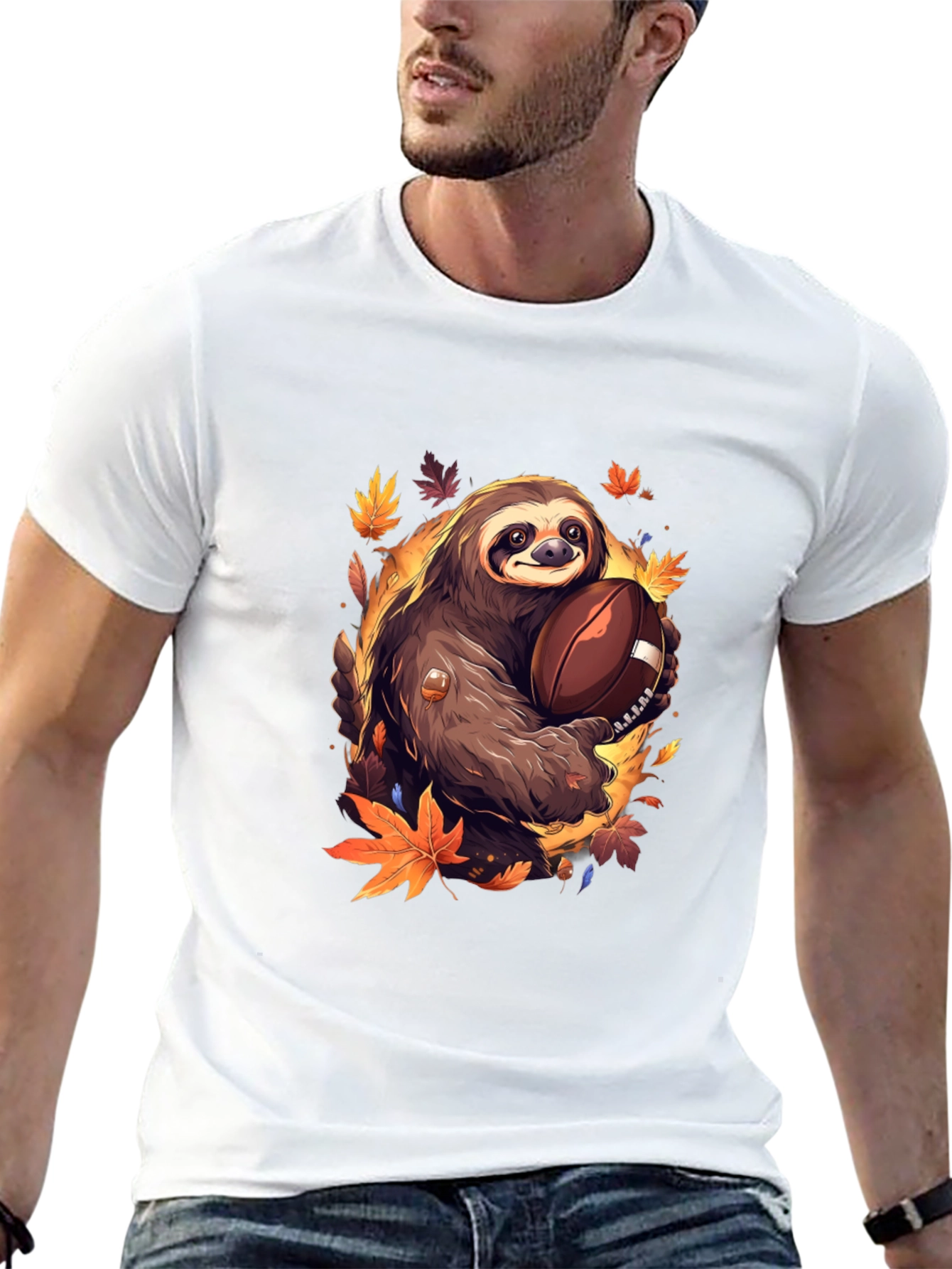 Sloth Football T-Shirt - Autumn Style