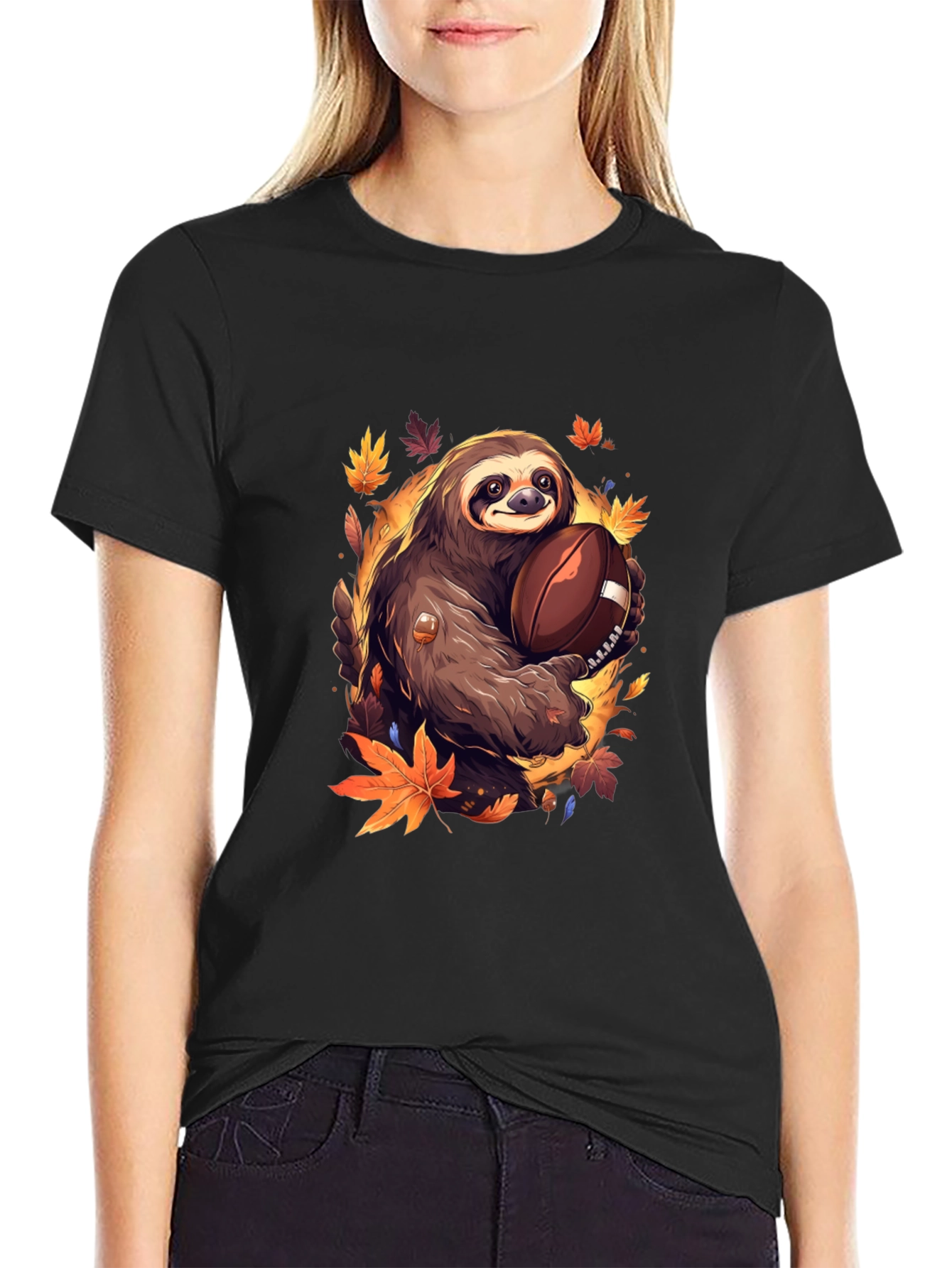 Sloth Football T-Shirt - Autumn Style