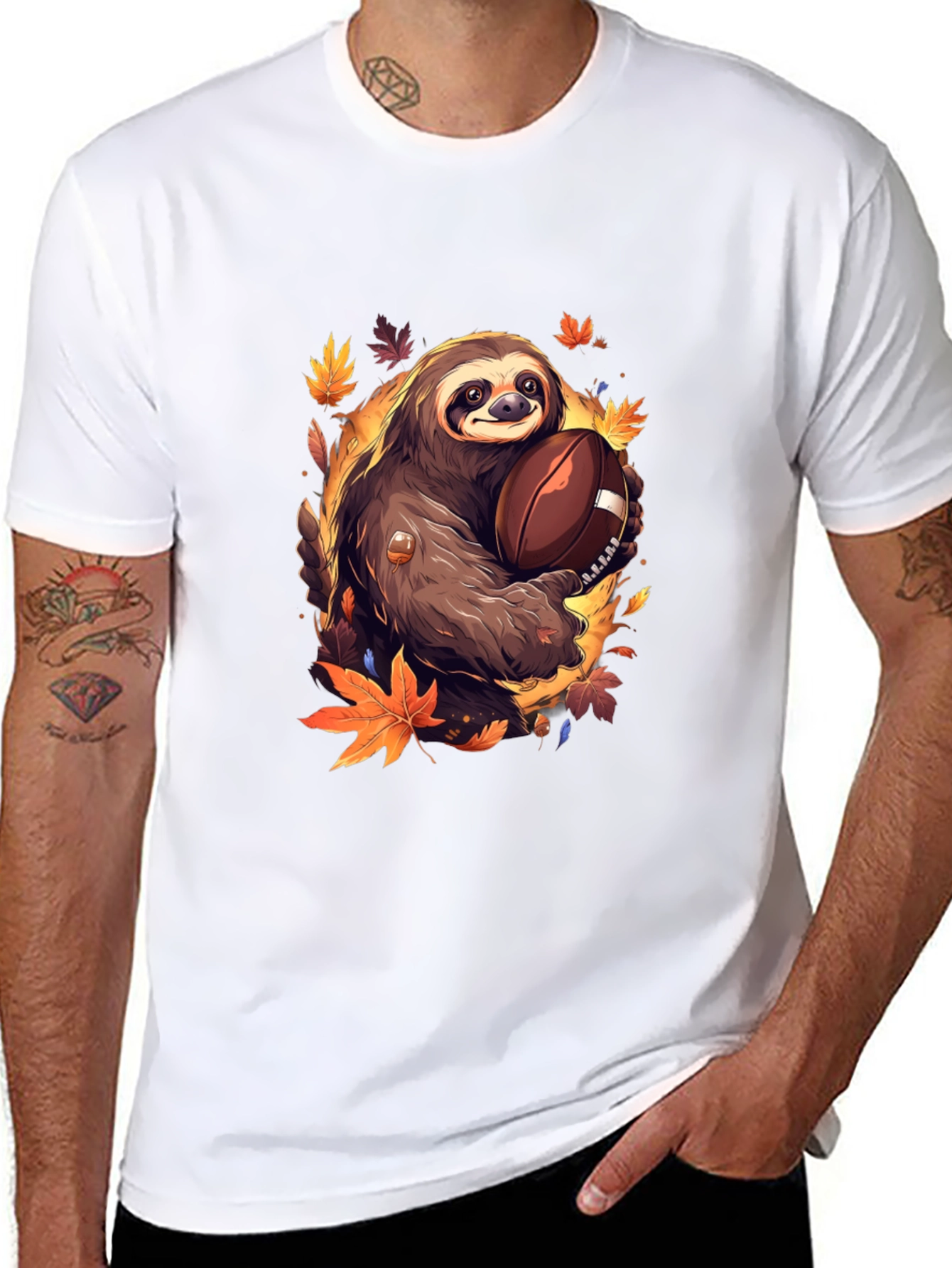 Sloth Football T-Shirt - Autumn Style