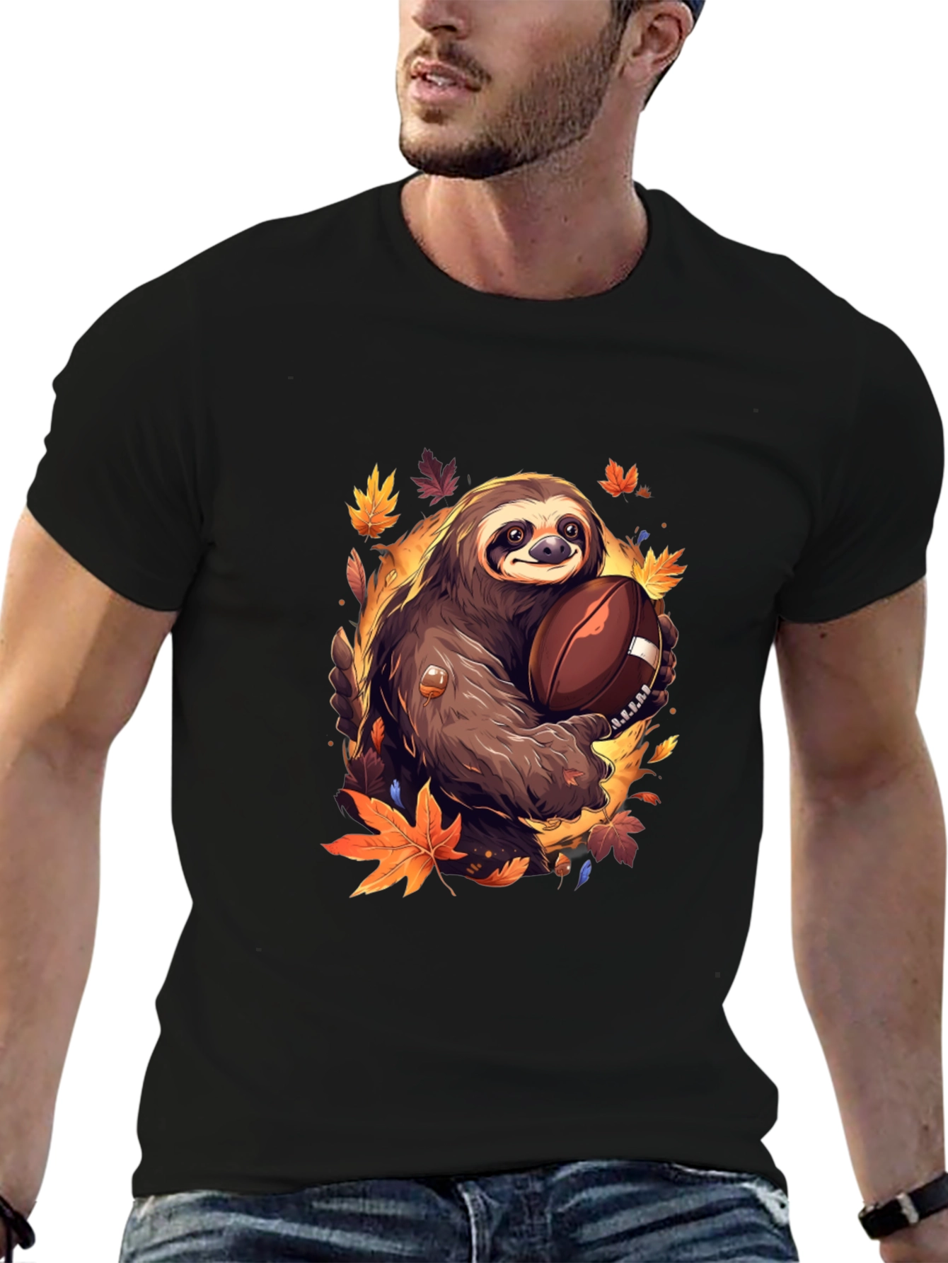 Sloth Football T-Shirt - Autumn Style