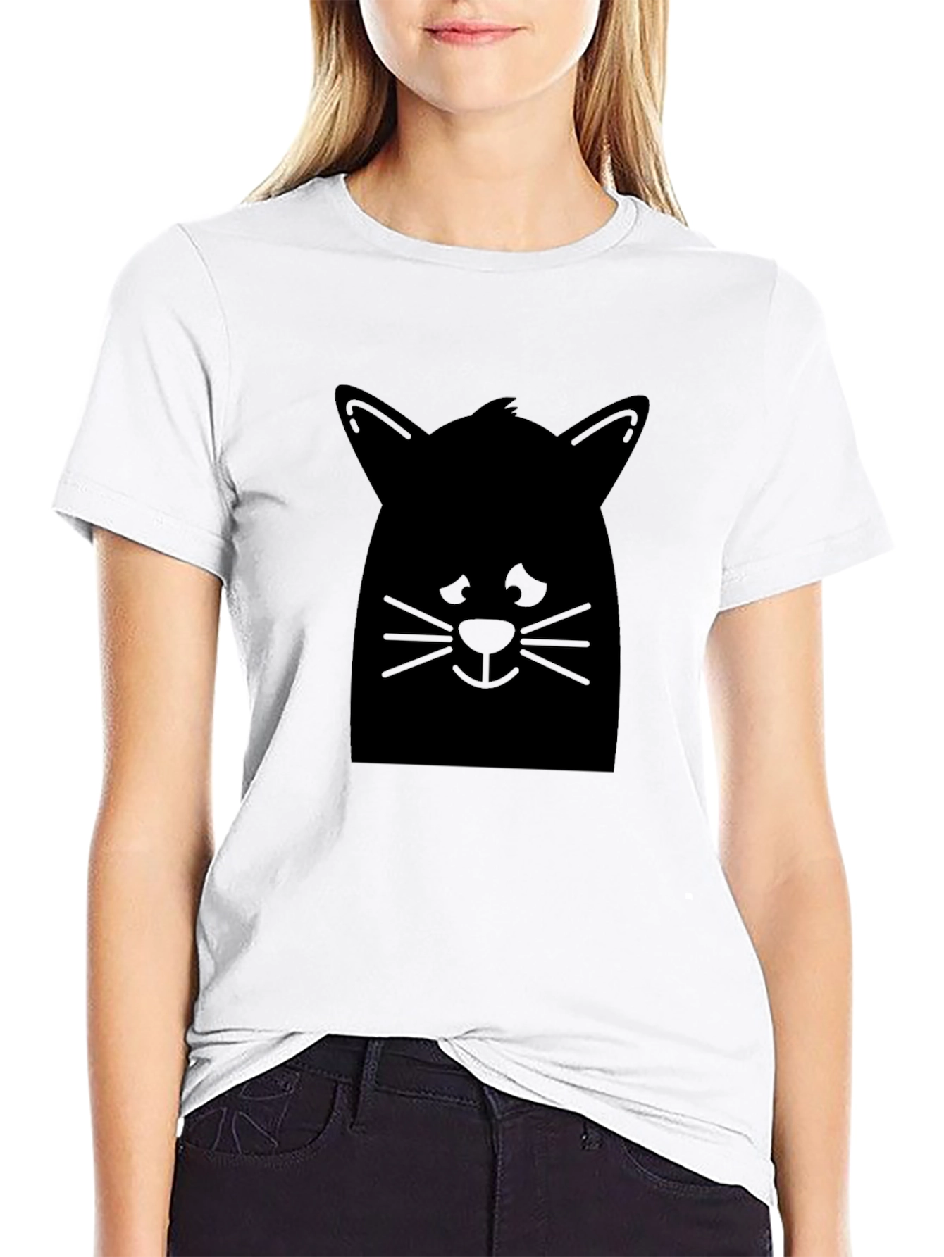 Mens Black Cat Graphic T-Shirt