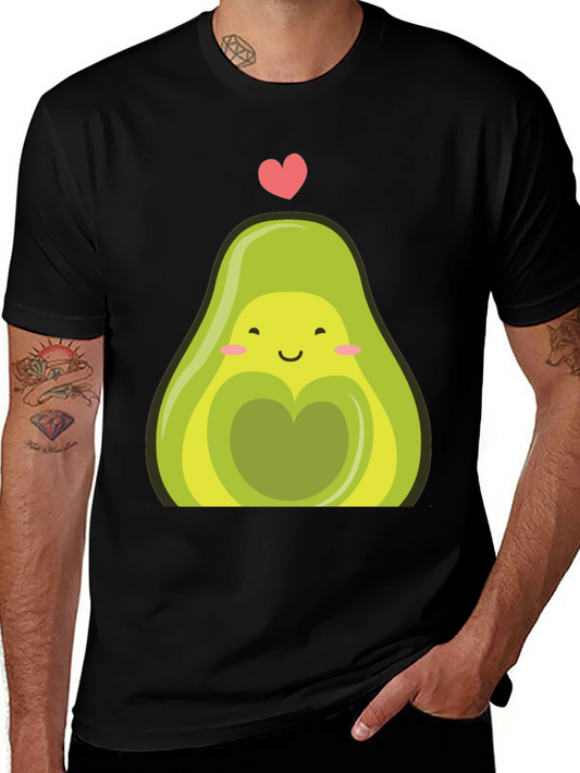Cute Avocado Heart Graphic Tee - Casual Style