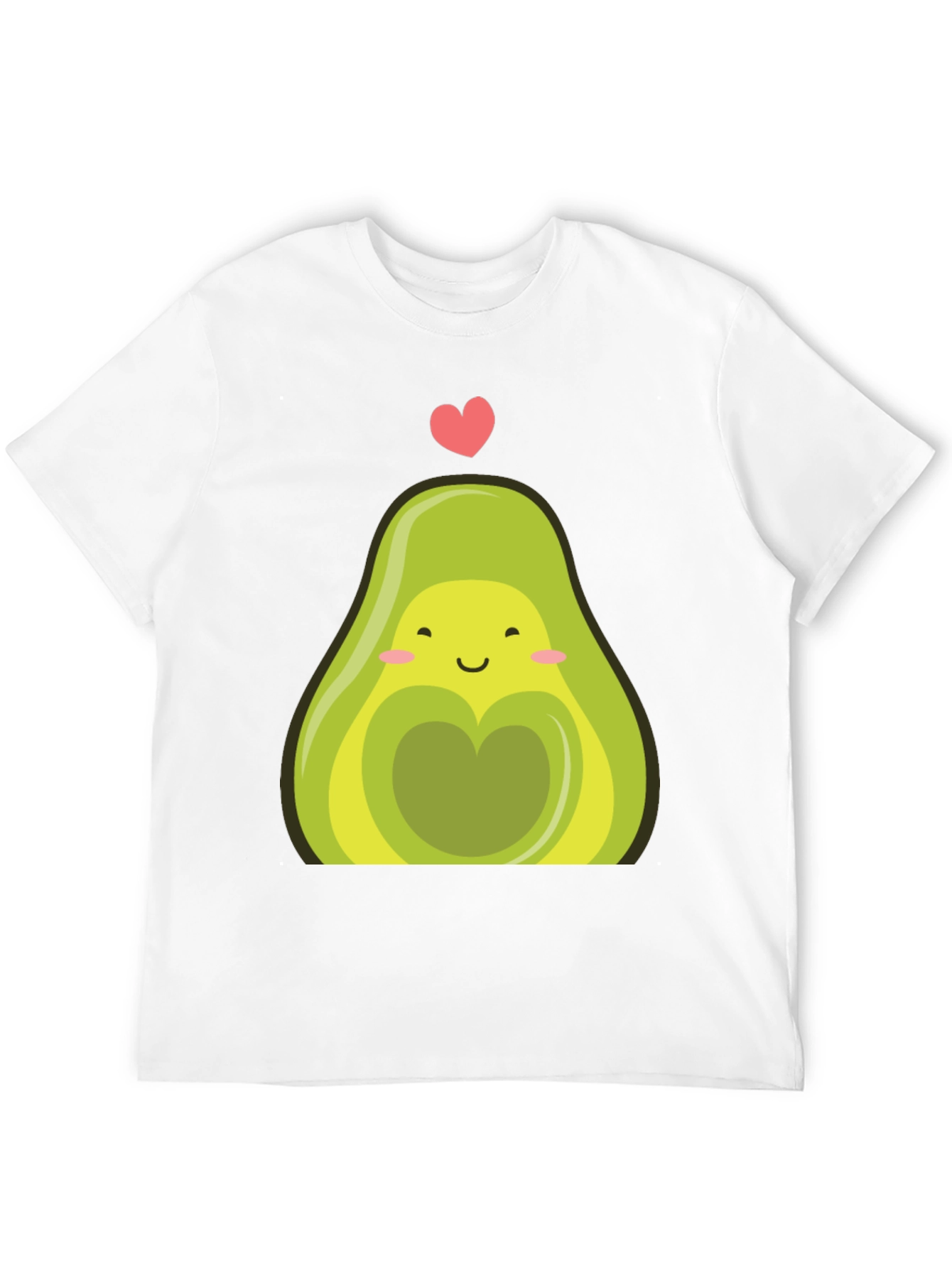 Cute Avocado Heart Graphic Tee - Casual Style