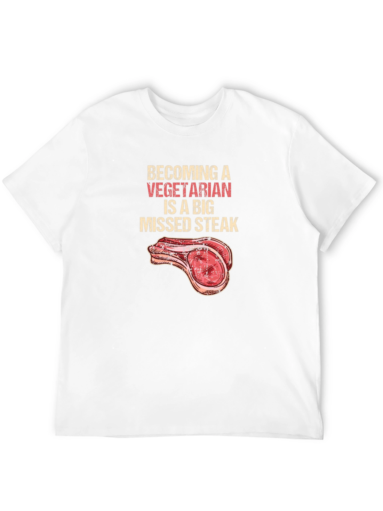 Becoming Vegetarian Missed Steak Black T-Shirt