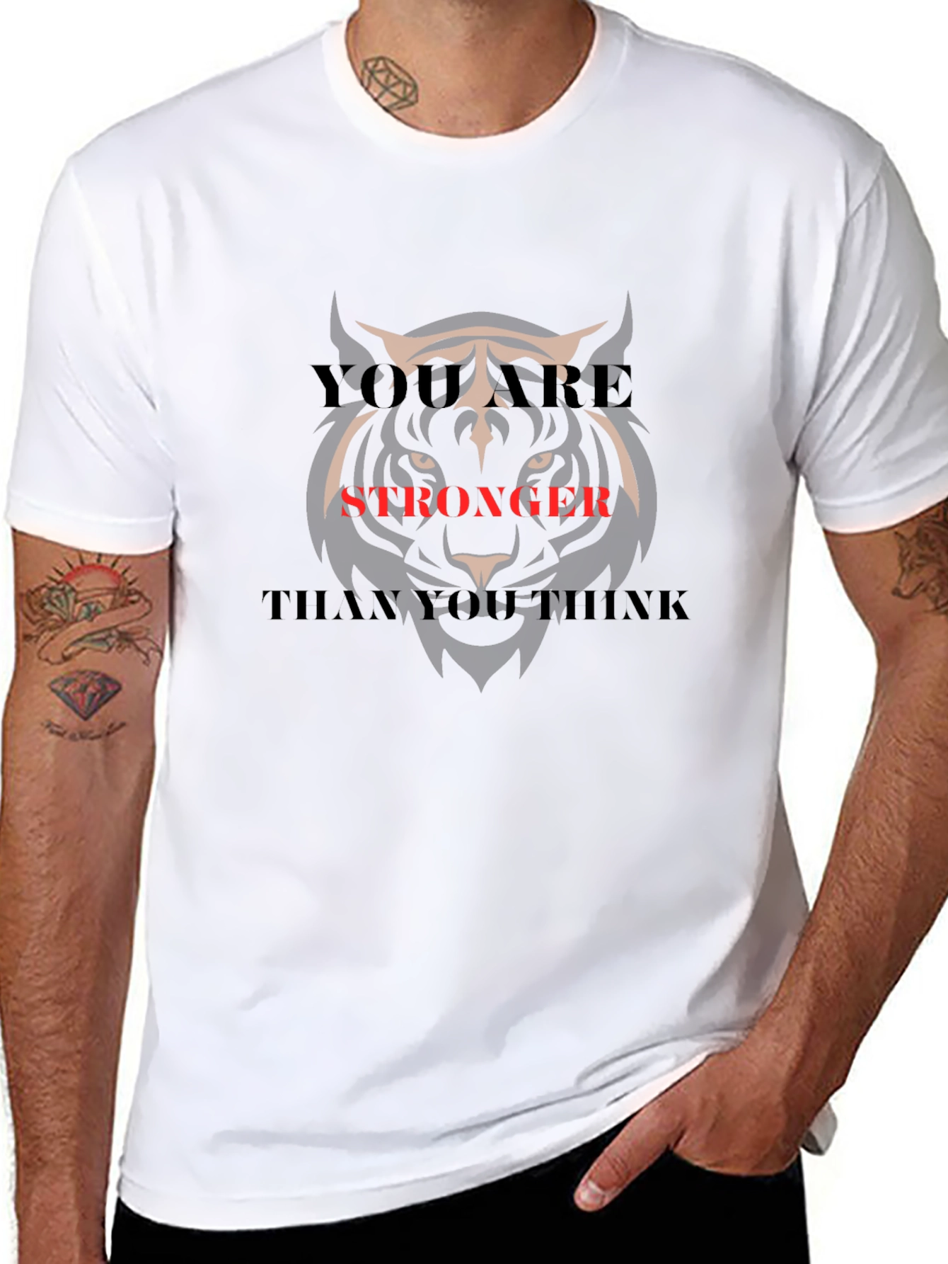 Motivational Lion Graphic Print Mens T-Shirt