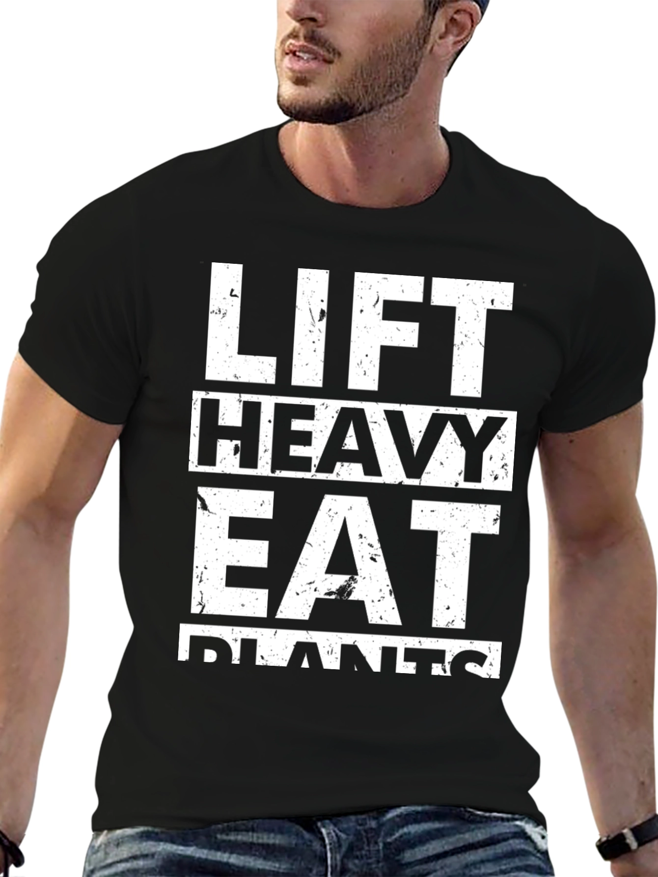 Lift Heavy Eat Plants Black T-Shirt