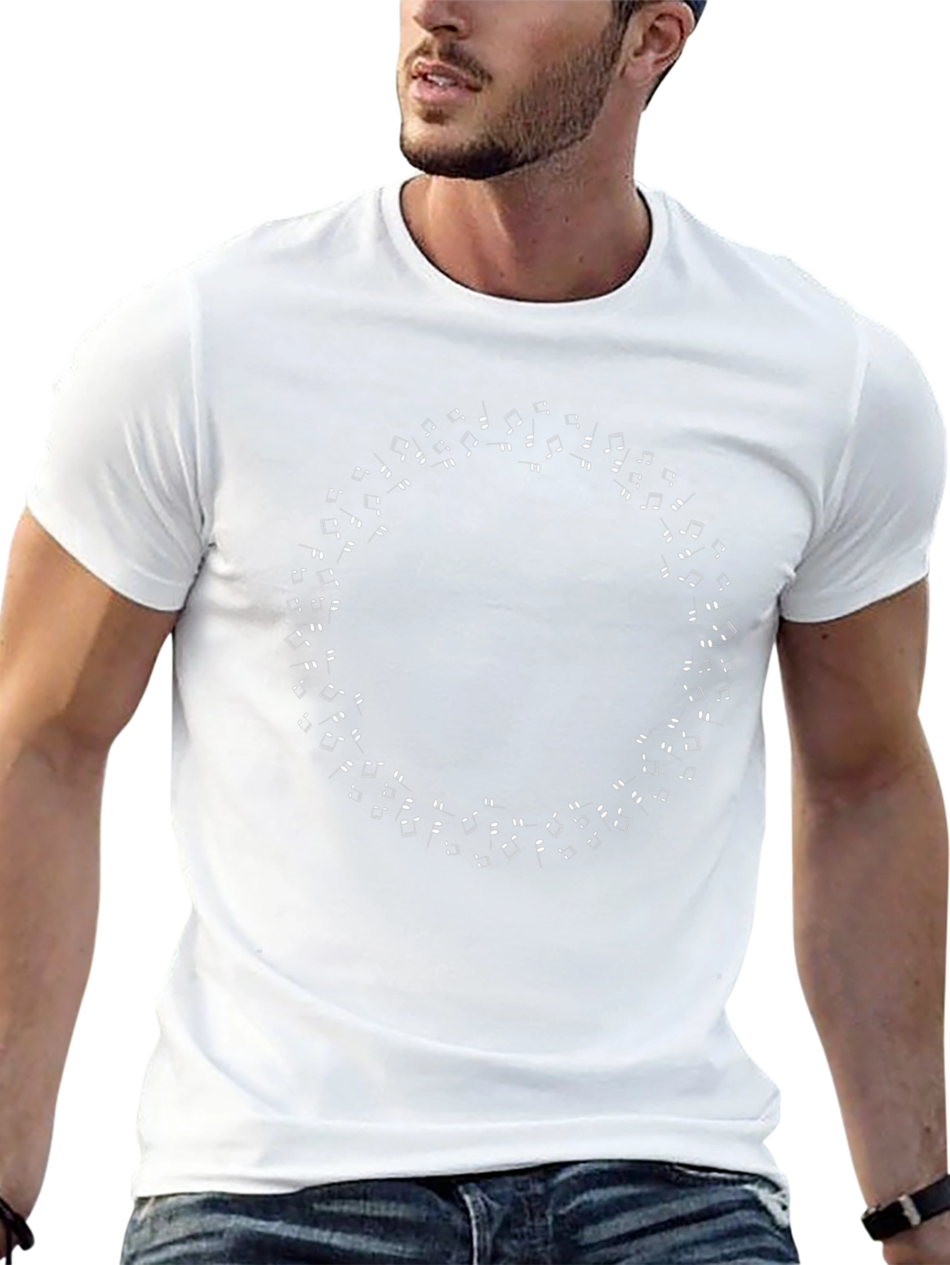 Musical Note Circle Black T-Shirt