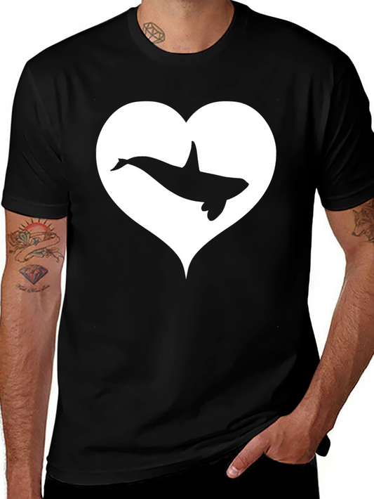 Orca Heart T-Shirt - Black Cotton Graphic Tee