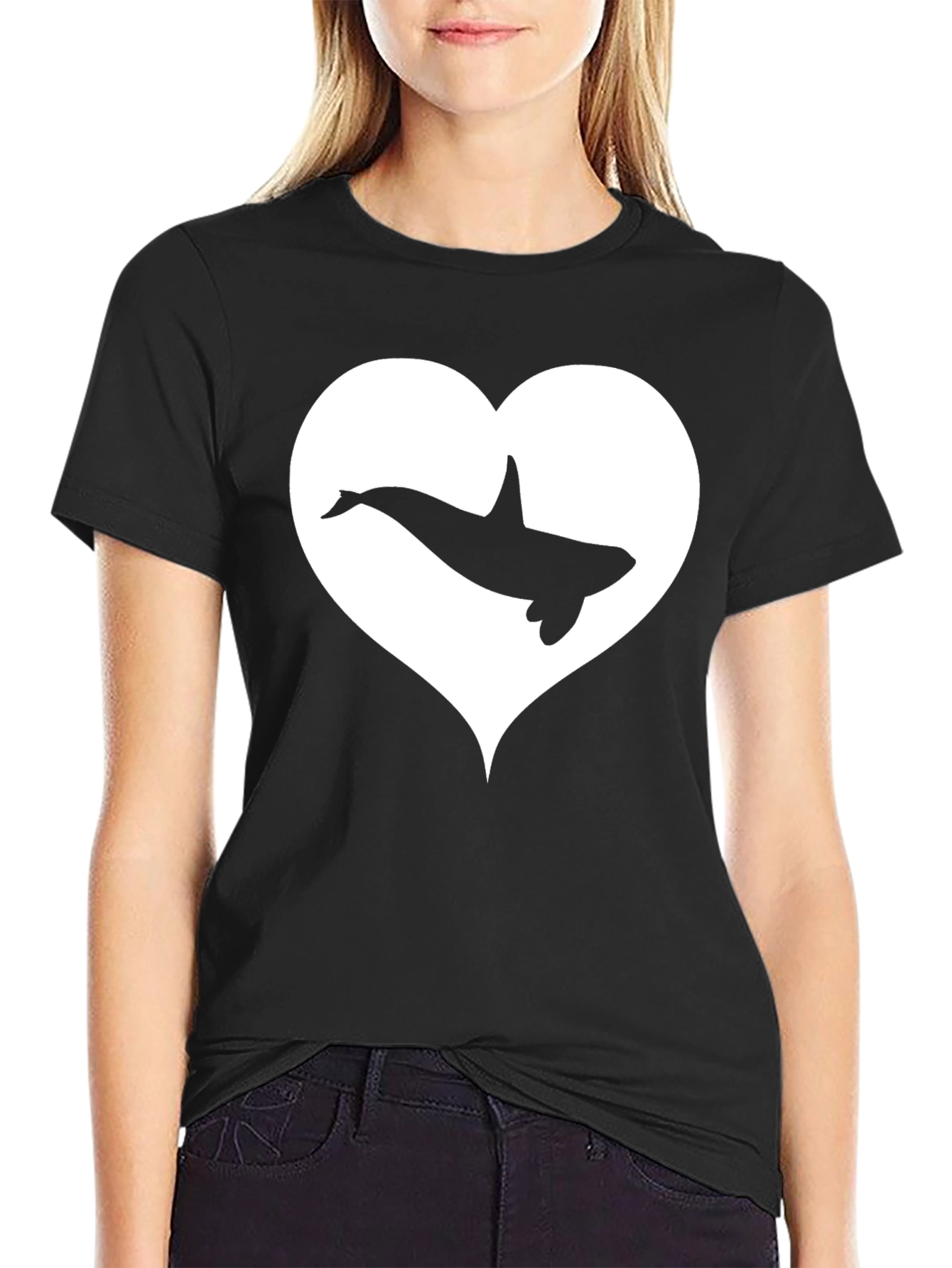 Orca Heart T-Shirt - Black Cotton Graphic Tee