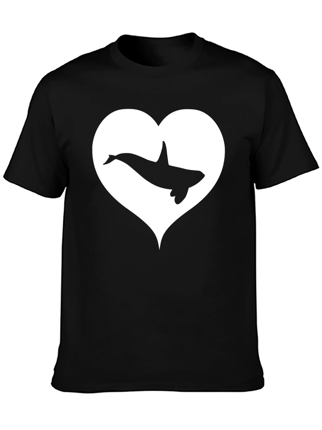 Orca Heart T-Shirt - Black Cotton Graphic Tee