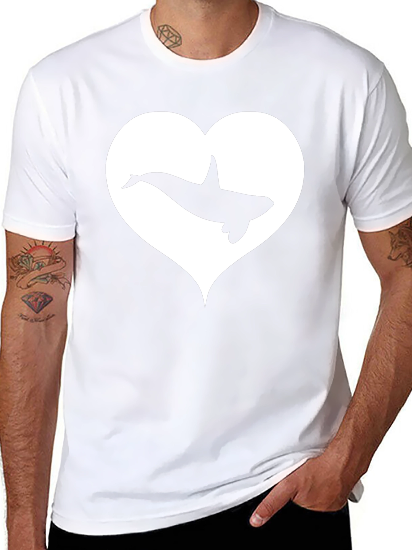 Orca Heart T-Shirt - Black Cotton Graphic Tee