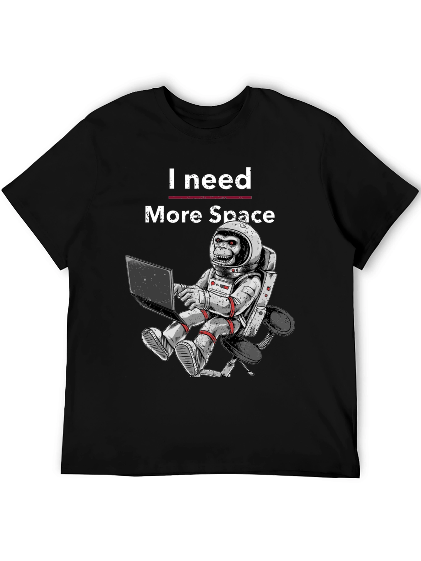 I Need More Space Monkey Astronaut Graphic T-Shirt