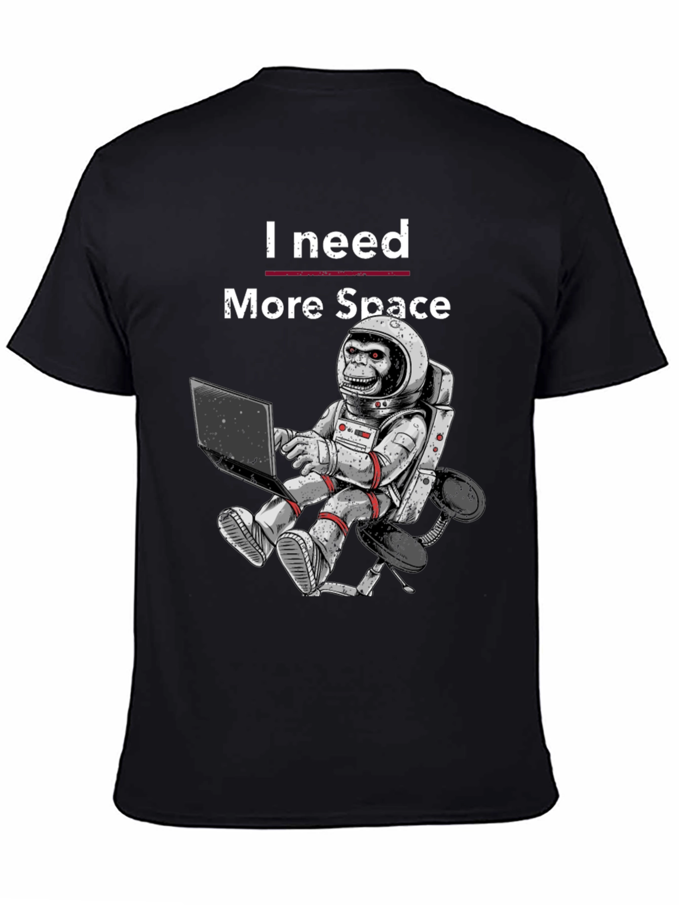 I Need More Space Monkey Astronaut Graphic T-Shirt