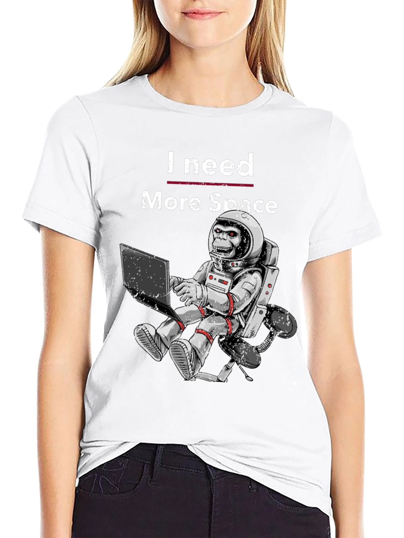 I Need More Space Monkey Astronaut Graphic T-Shirt