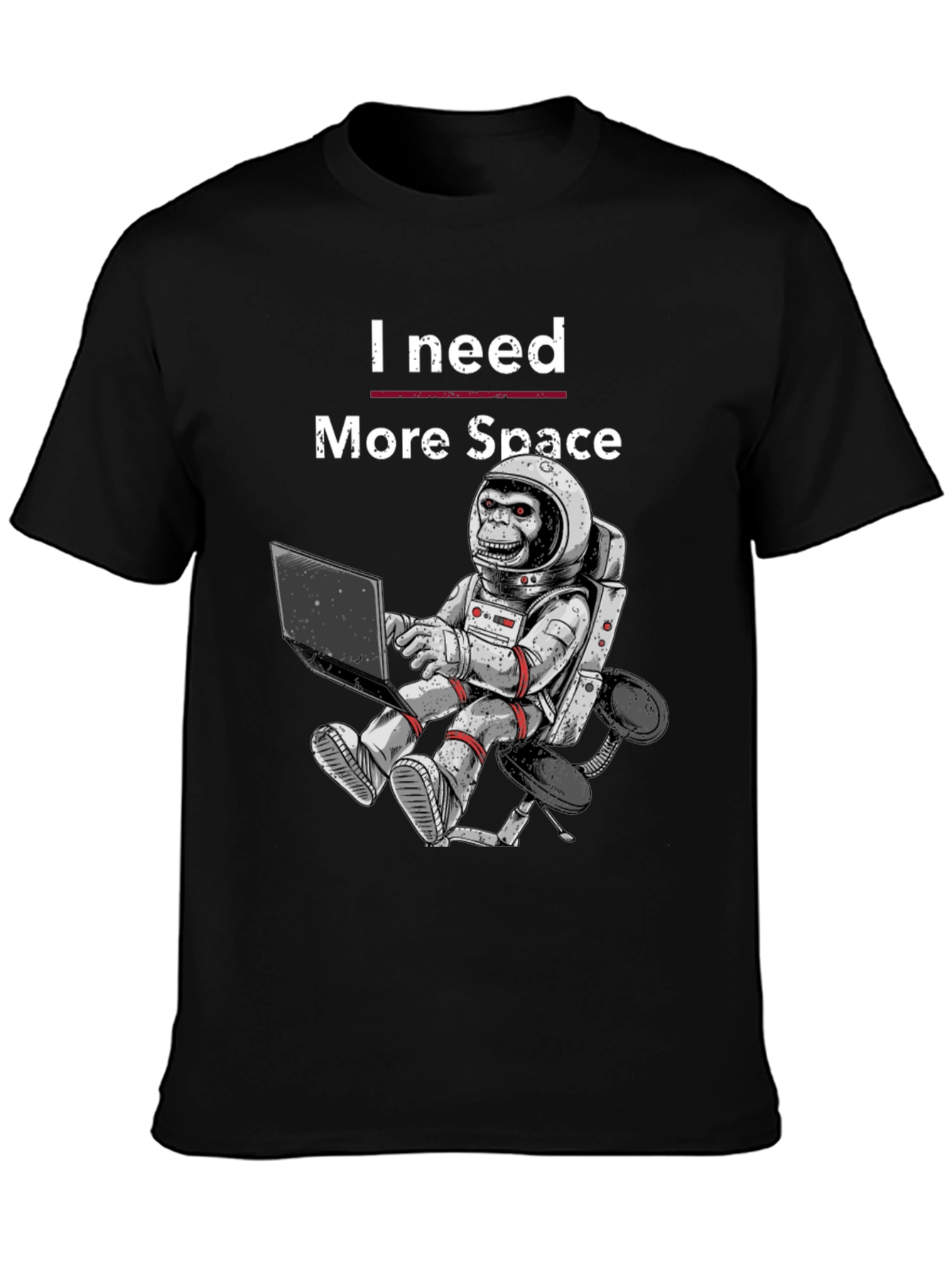 I Need More Space Monkey Astronaut Graphic T-Shirt