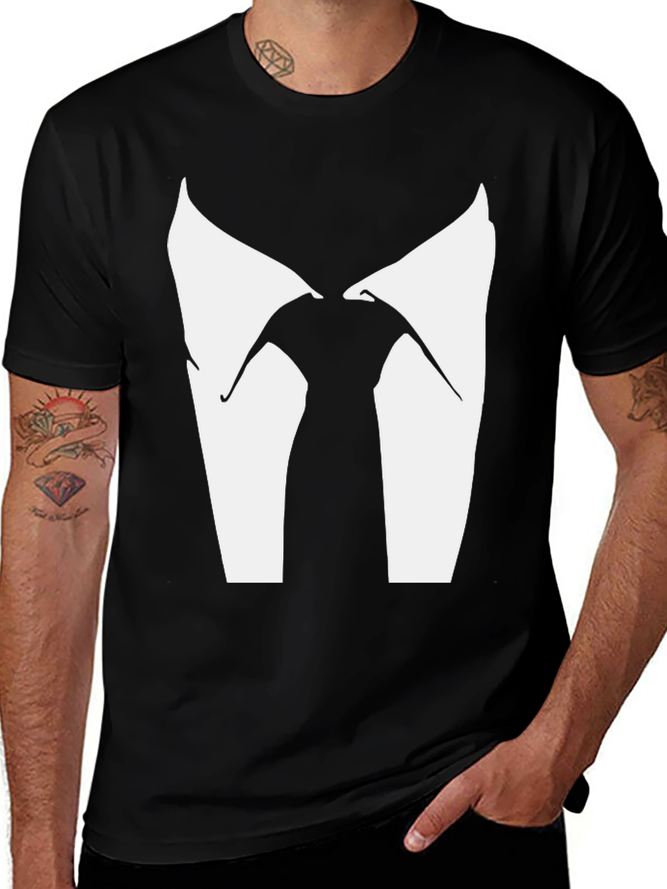 Black Tuxedo T-Shirt - Dressy Casual Style