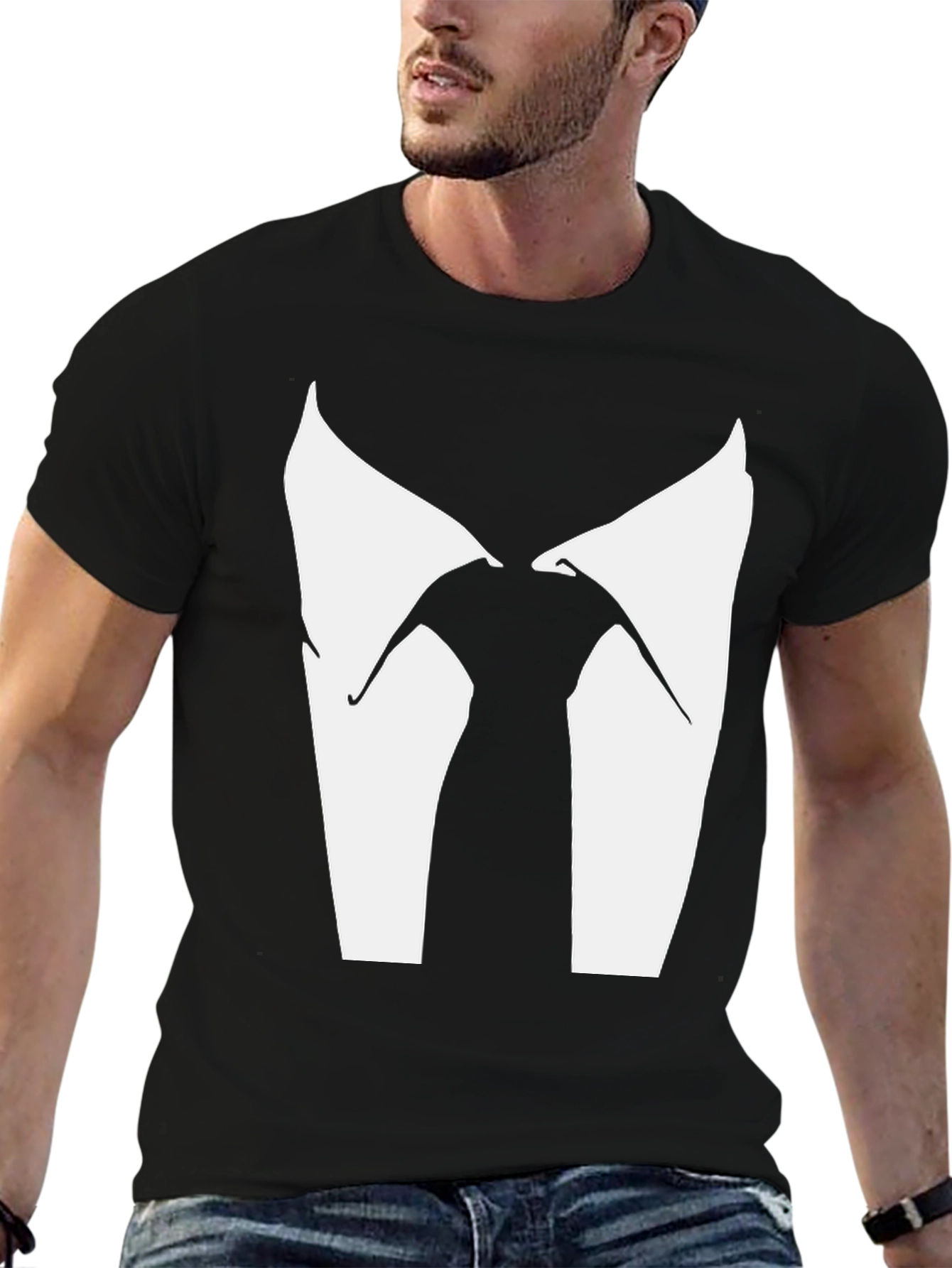 Black Tuxedo T-Shirt - Dressy Casual Style