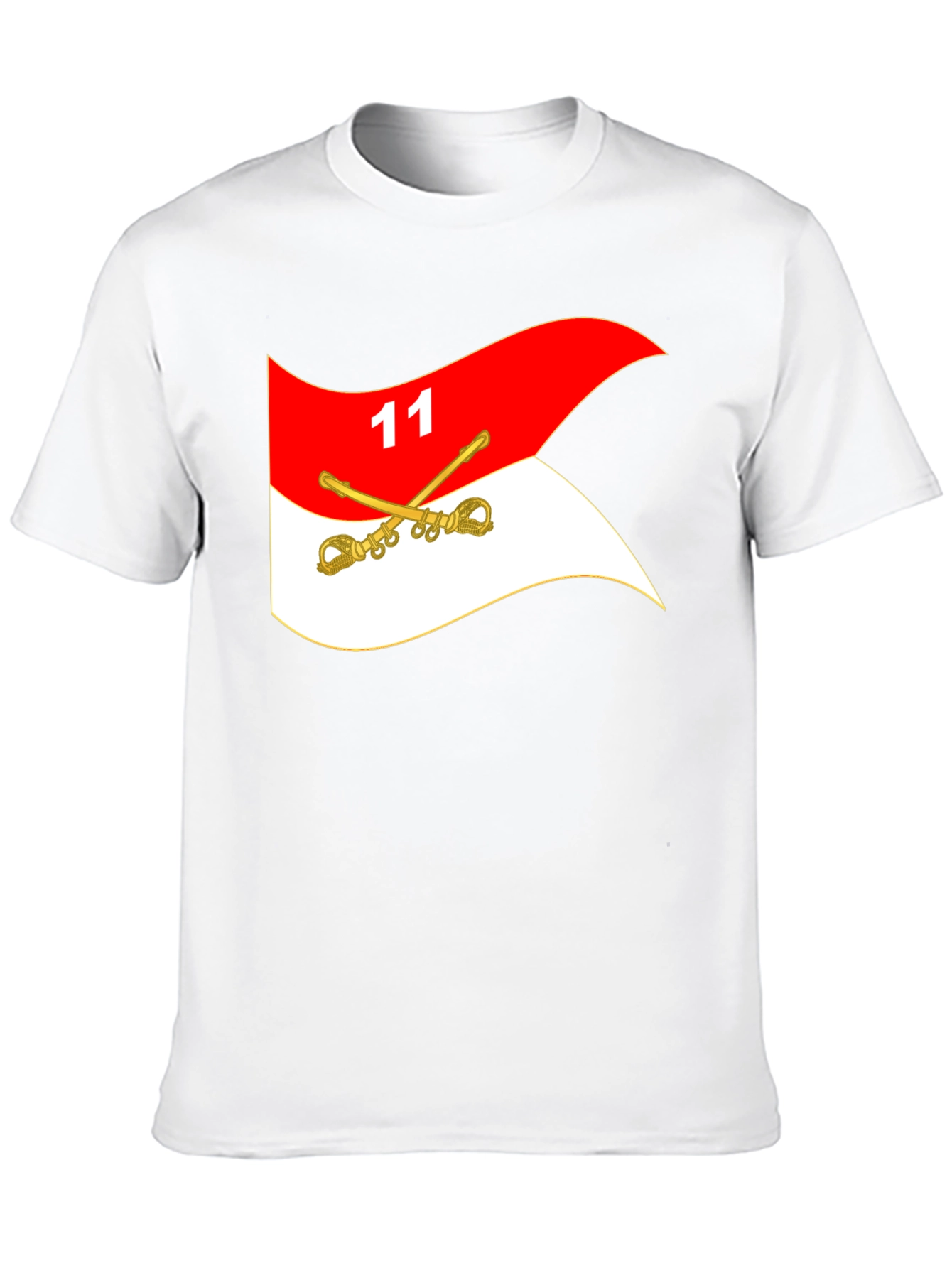 Black T-Shirt with Cavalry Flag Design