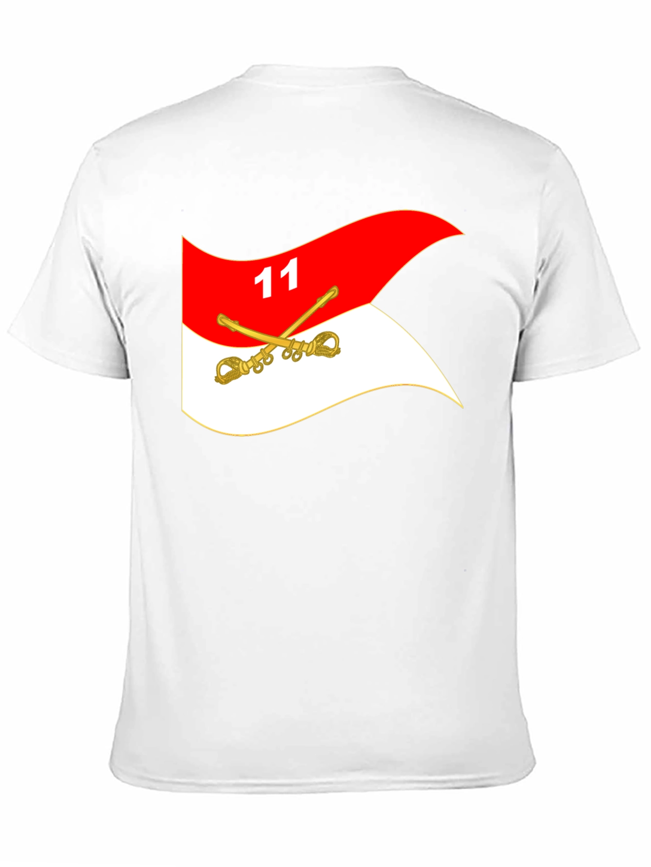 Black T-Shirt with Cavalry Flag Design