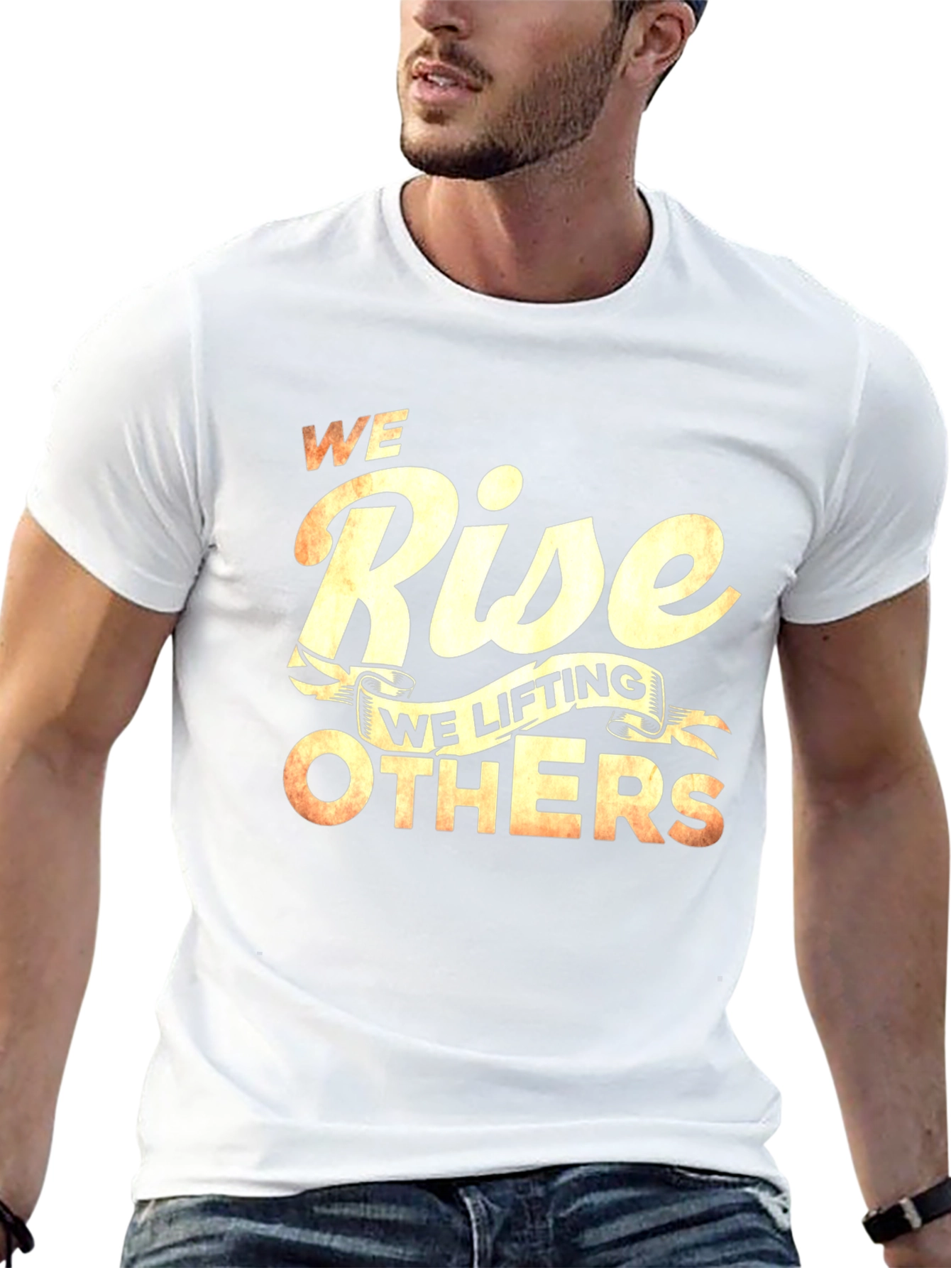We Rise Lifting Others Graphic Black T-Shirt