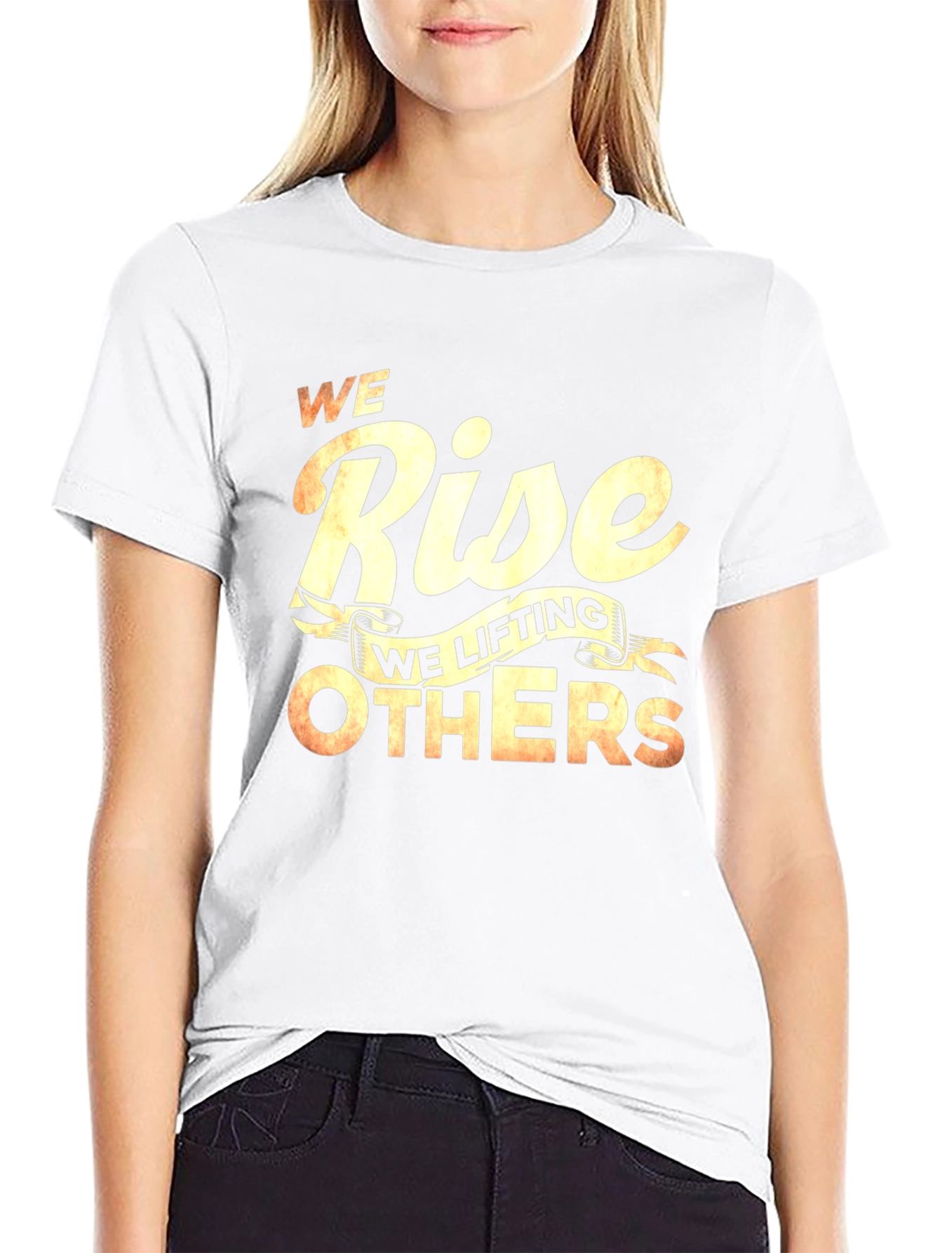 We Rise Lifting Others Graphic Black T-Shirt