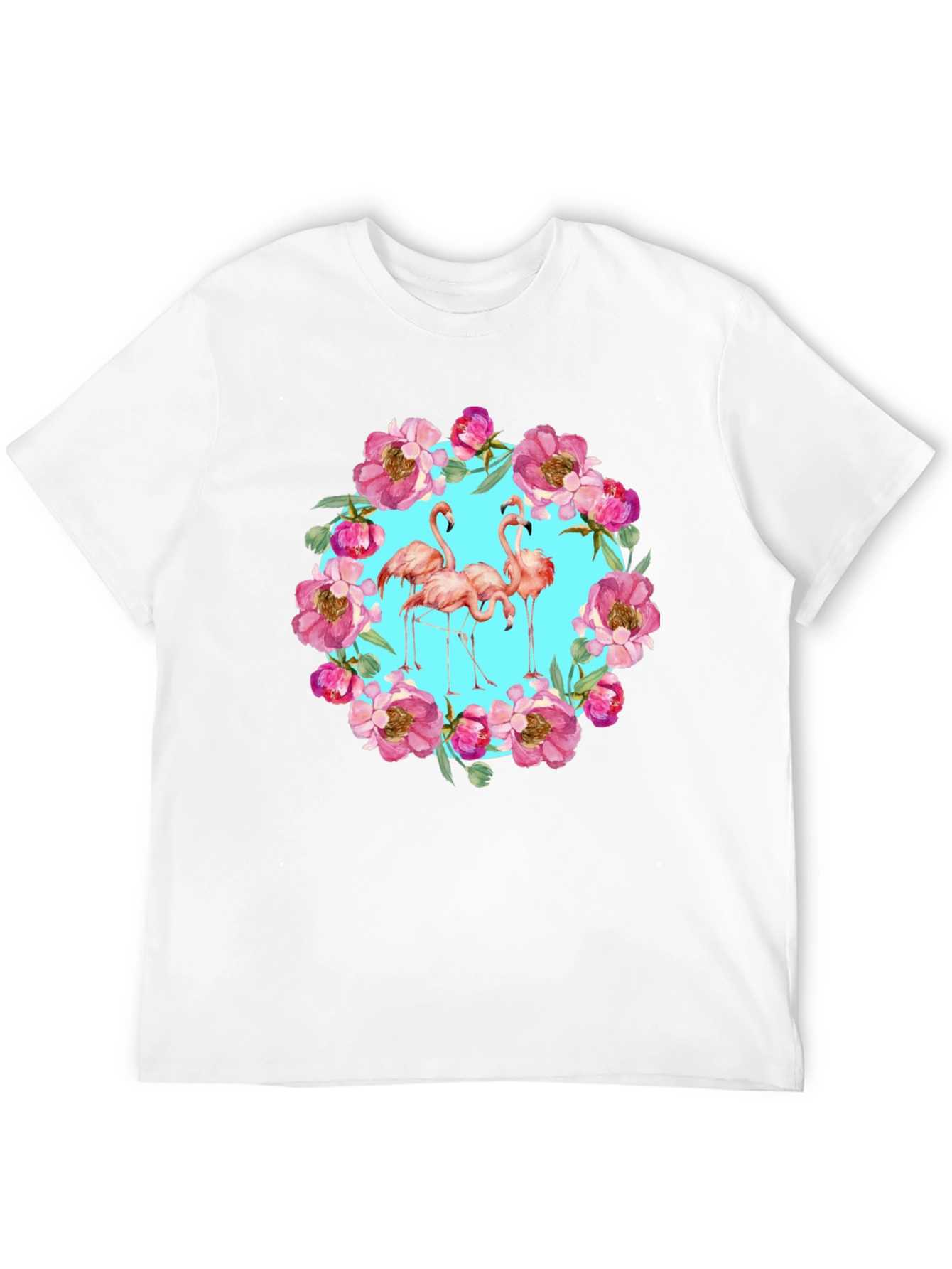 Flamingo Floral Wreath Graphic Tee