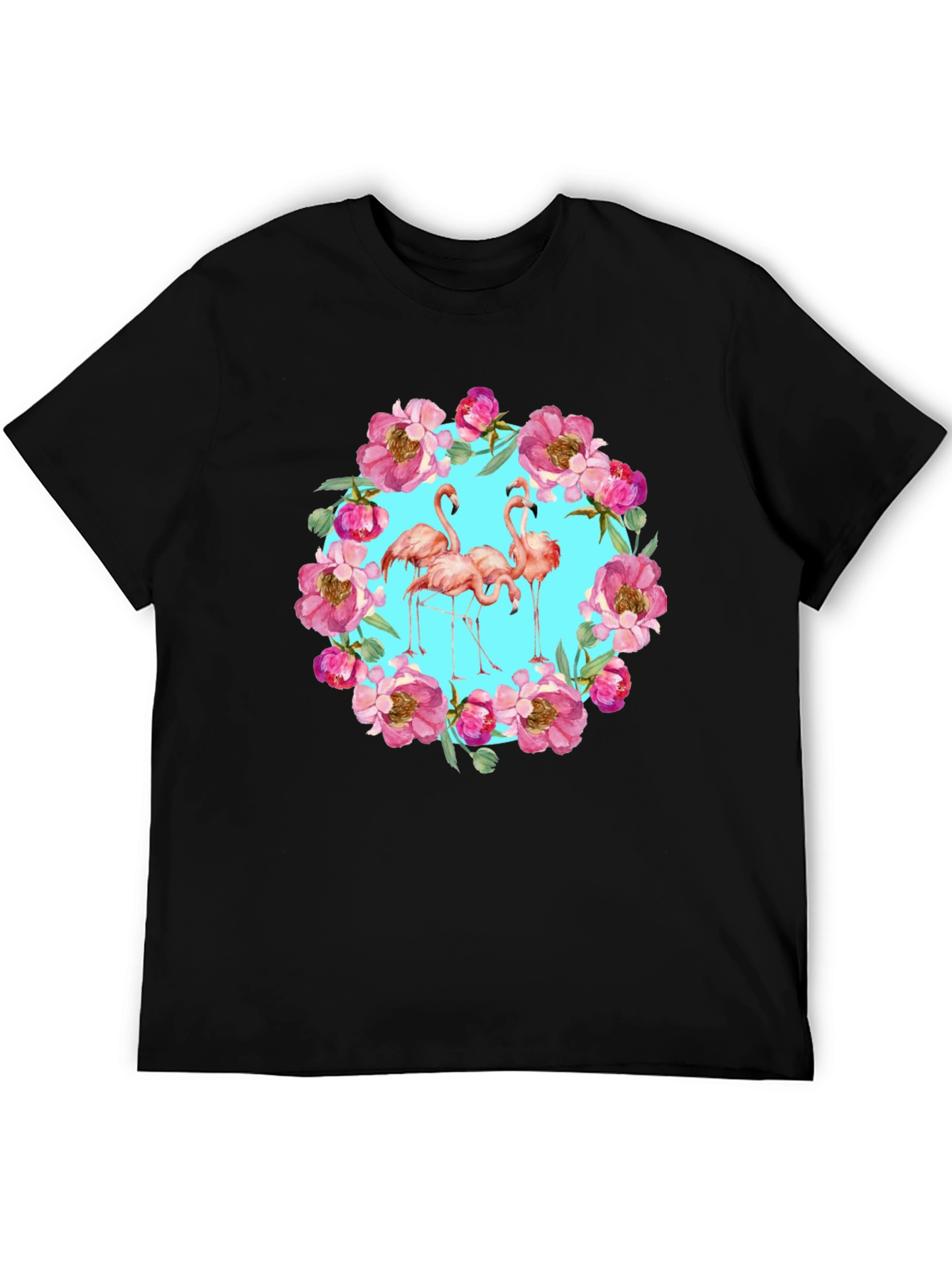 Flamingo Floral Wreath Graphic Tee